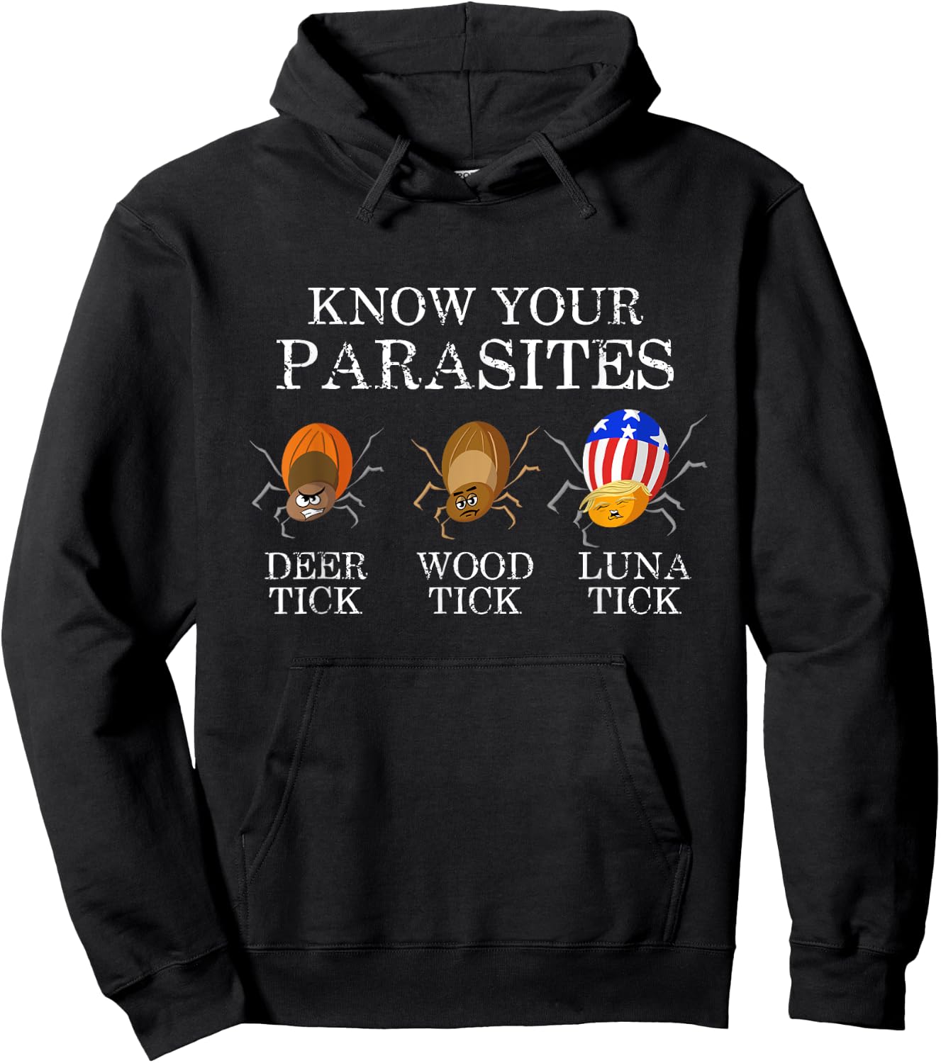 Know Your Parasites - Anti Trump Luna Tick Funny Hoodie - Hoodie | Black