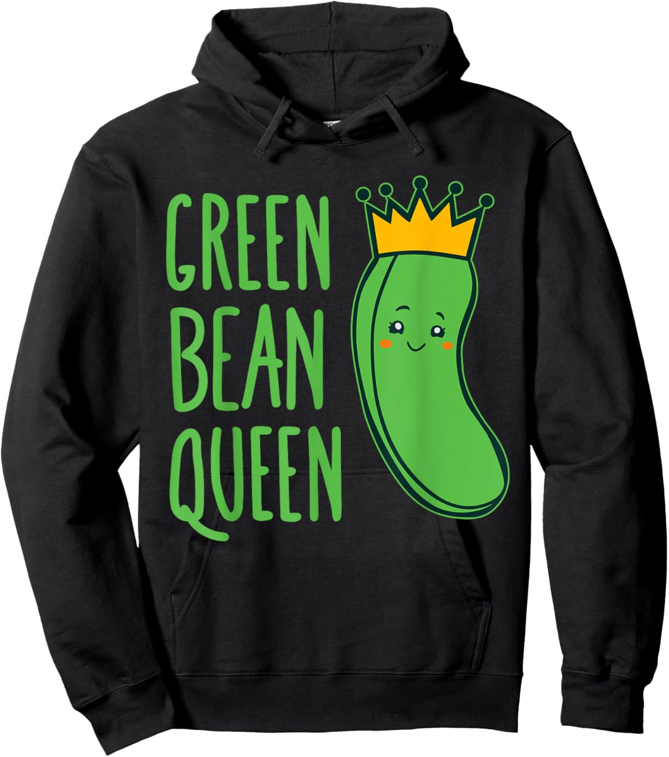 Green Bean Queen - Veggie Royalty costume for Vegans Hoodie - Hoodie | Black