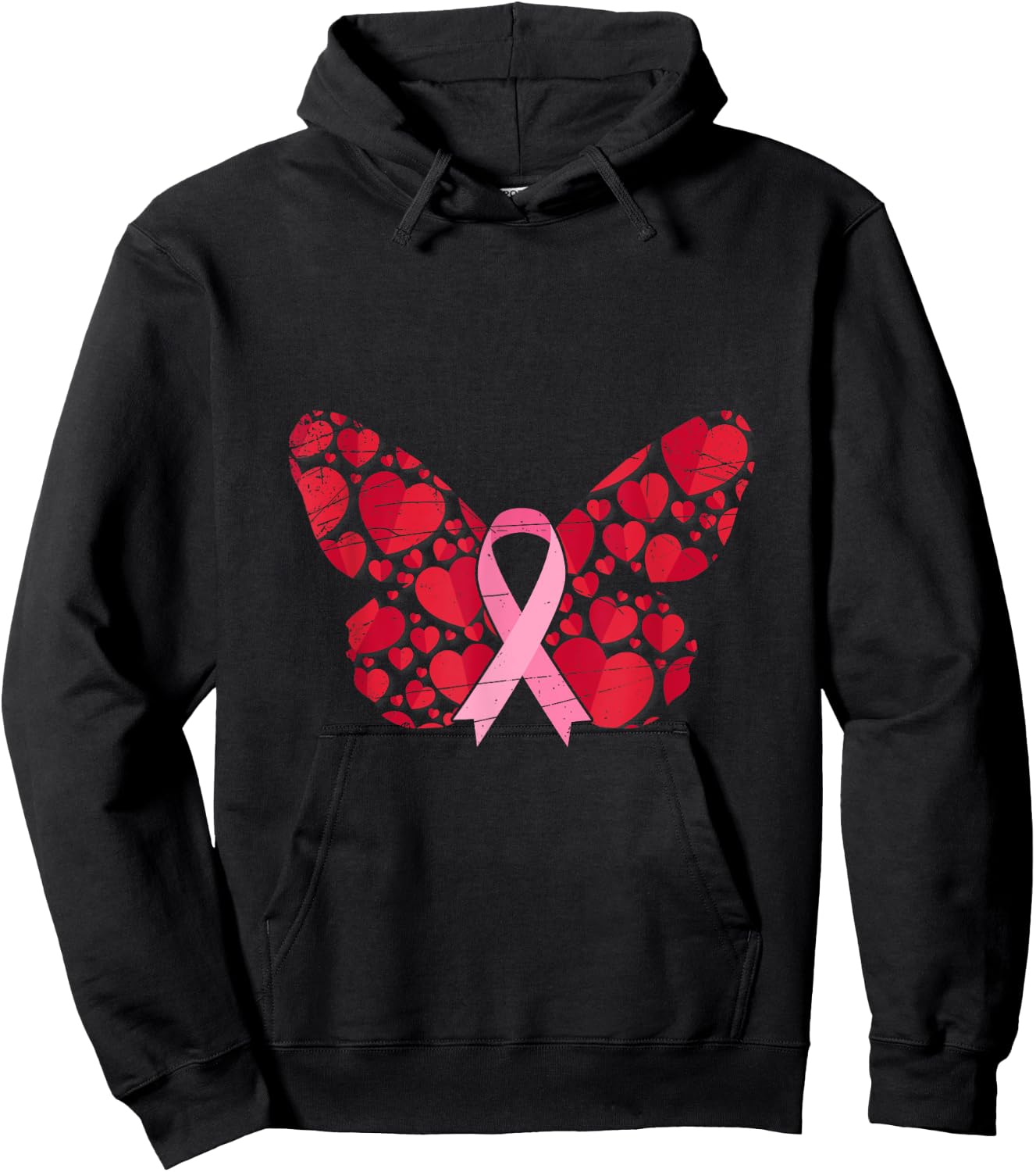 Cancer Survivor Butterfly Women Gift Breast Cancer Awareness Hoodie - Hoodie | Black