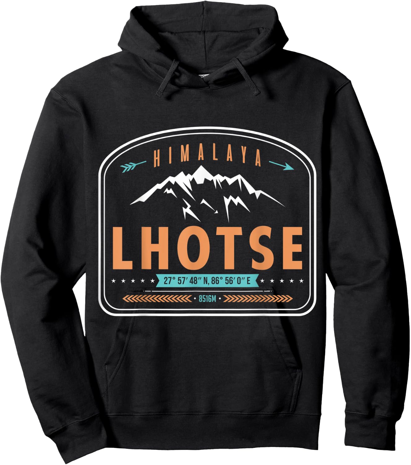 Lhotse Mountain in the Himalaya Mountains, Nepal, Tibet Hoodie - Hoodie | Black