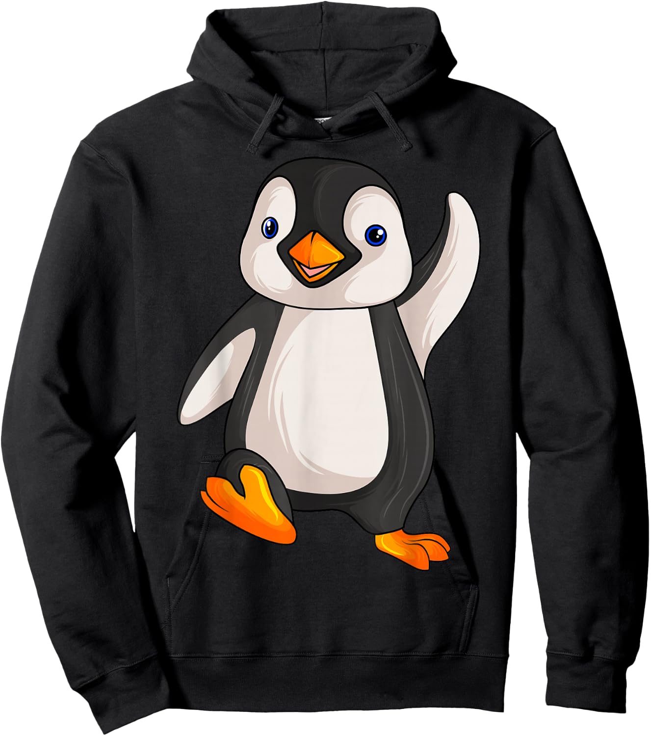Funny Penguin Apparel Gift Ideas -Adults Kids Children Birthday Gift Penguin Animal Print Black Small Classic Fit Short Sleeve Hoodie - Hoodie | Black