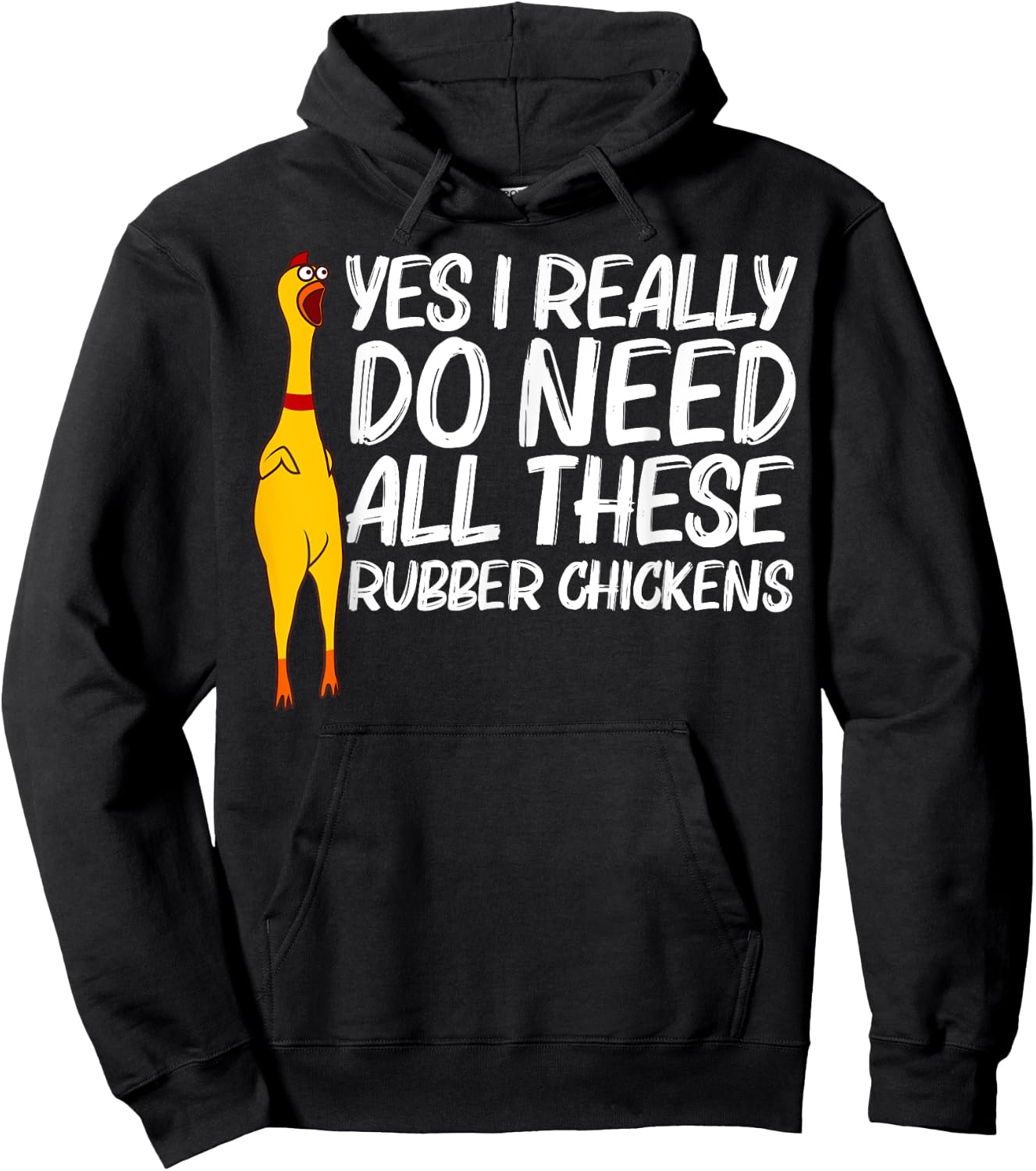 Funny Rubber Chicken Gift Men Women Rubber Chicken Costume Hoodie - Hoodie | Black