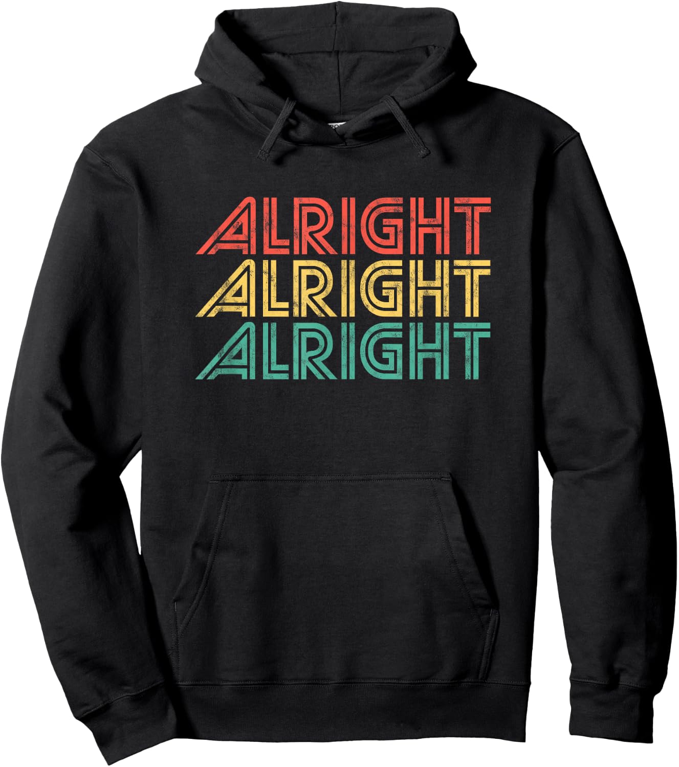 Alright Retro 70s Vintage Classic Seventies Hoodie - Hoodie | Black