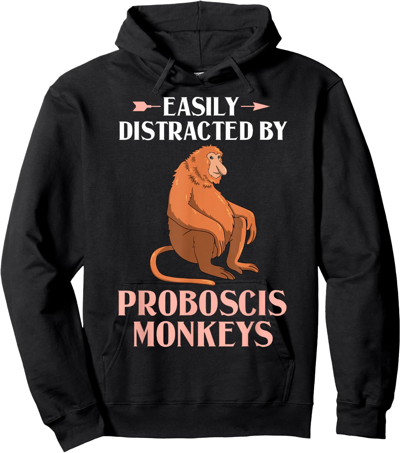 Proboscis Monkey Funny Long Nosed Monkeys Hoodie - Hoodie | Black