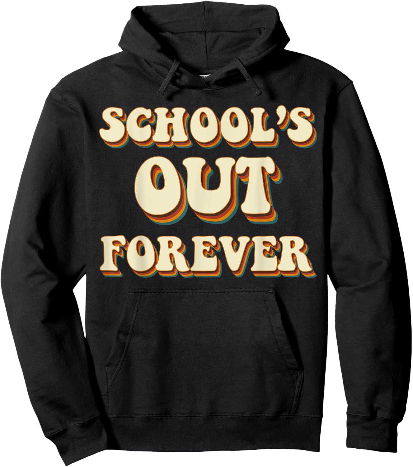 Schools Out Forever Retro Vintage Retired Teacher Retirement Hoodie - Hoodie | Black