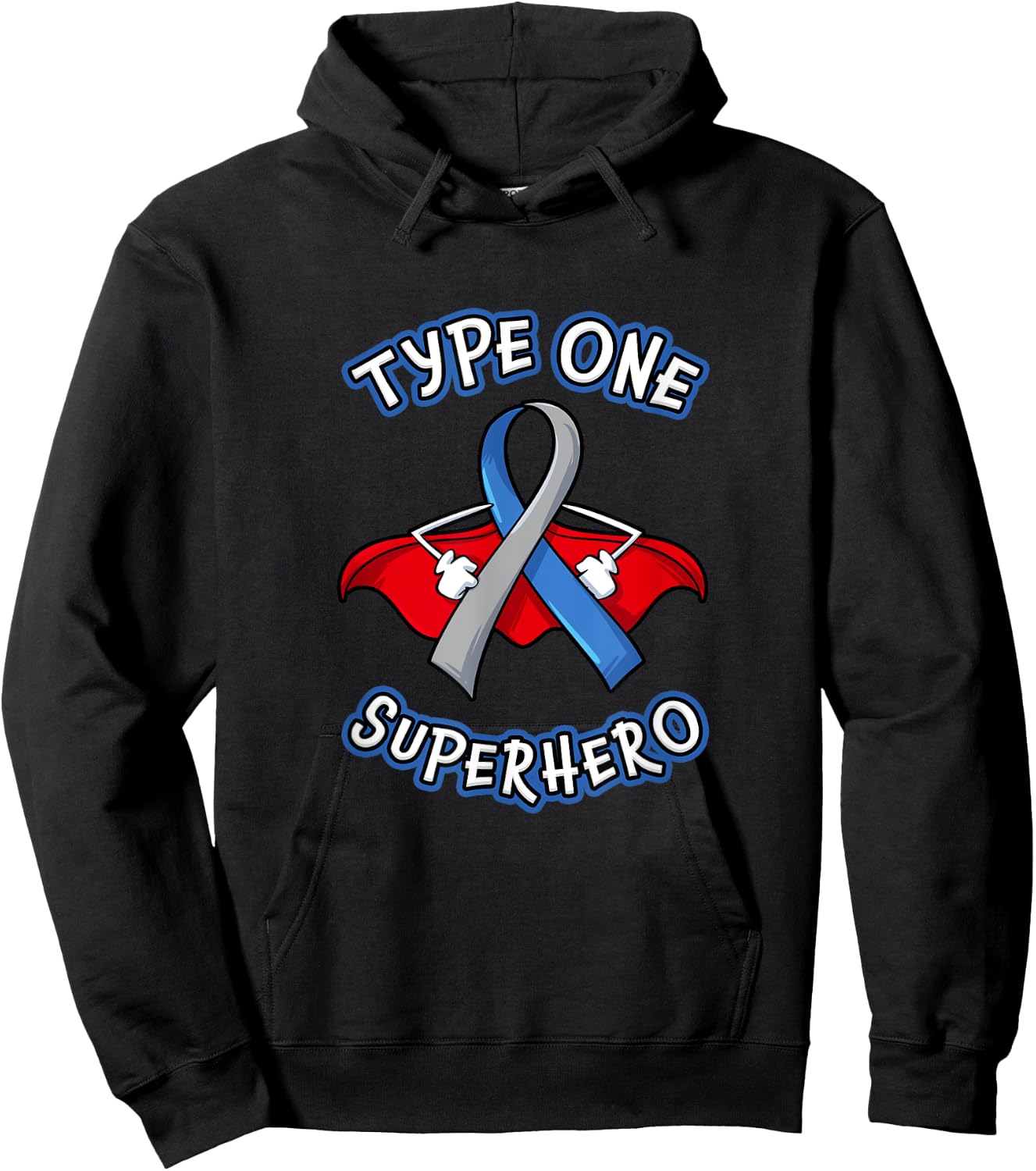 Type 1 Diabetes Superhero Awareness Diabetic Boys Girls Hoodie - Hoodie | Black