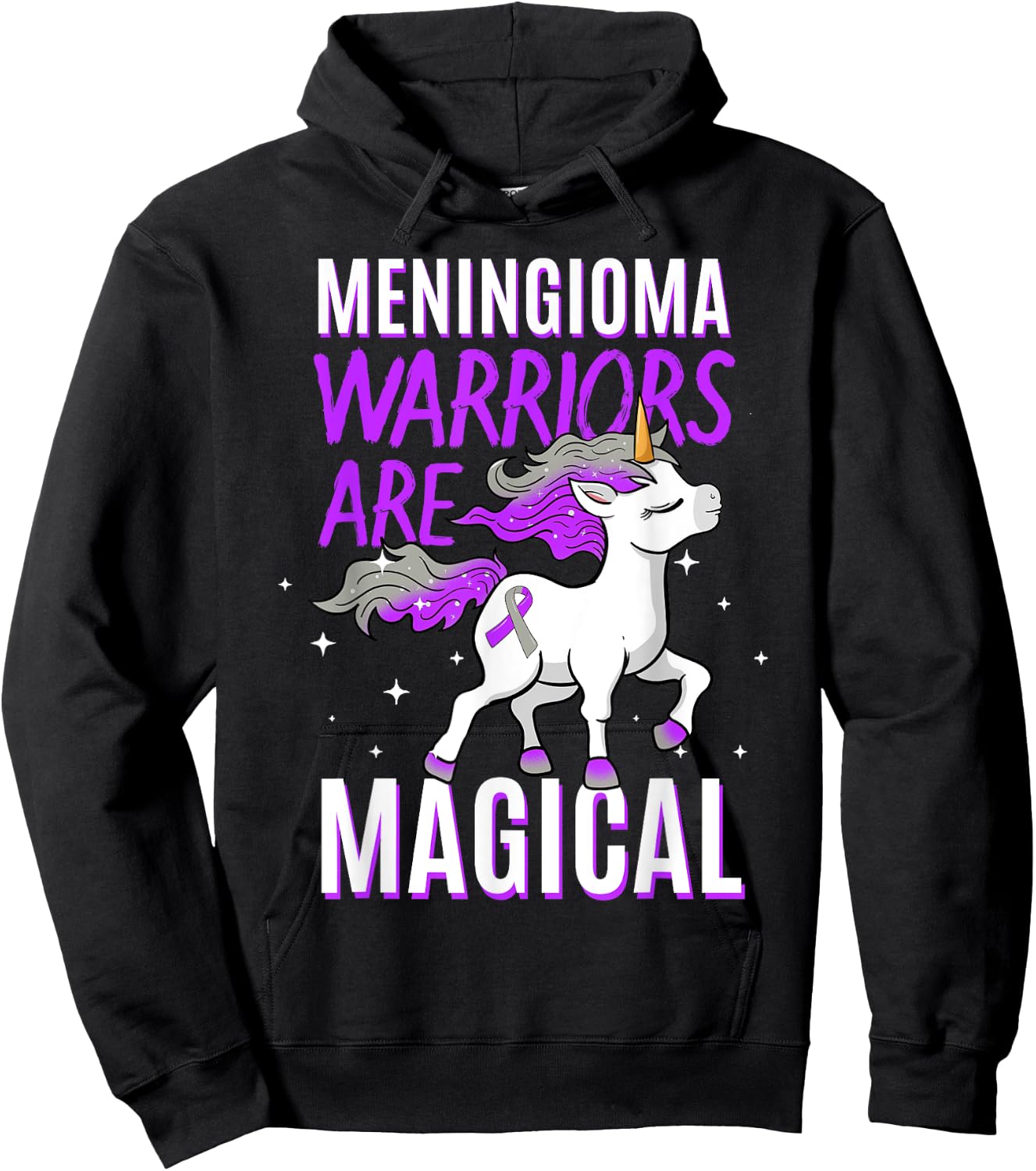 Warriors Are Magical Meningioma Brain Tumor Cancer Awareness Hoodie - Hoodie | Black