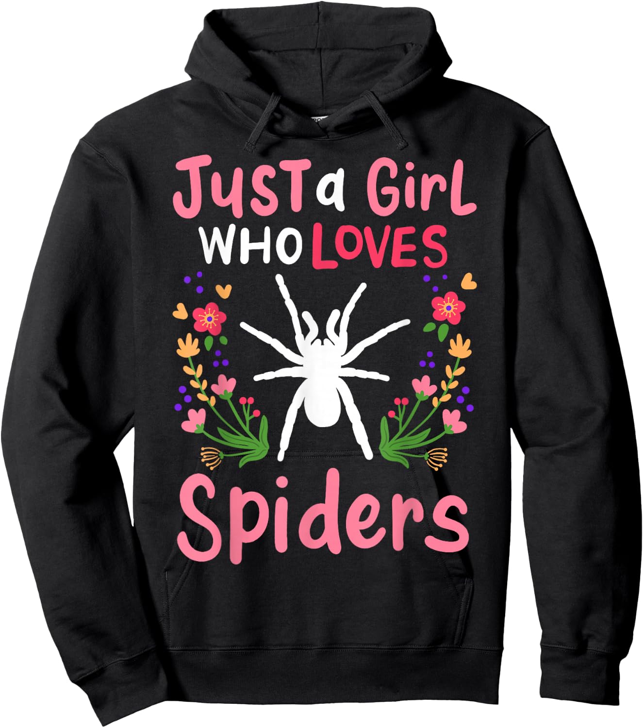 Spider Just A Girl Who Loves Spiders Gift Hoodie - Hoodie | Black