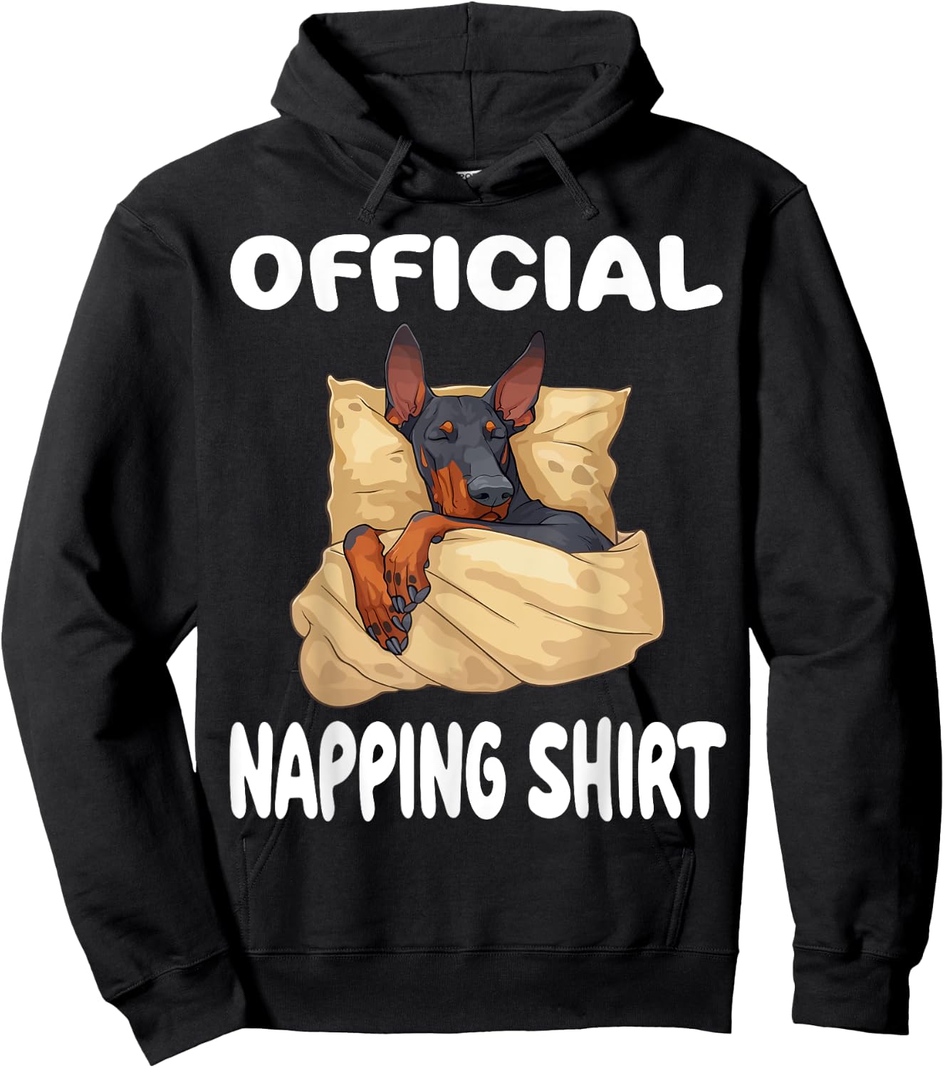 Doberman Pinscher Dog Official Napping shirt Pajamas Hoodie - Hoodie | Black