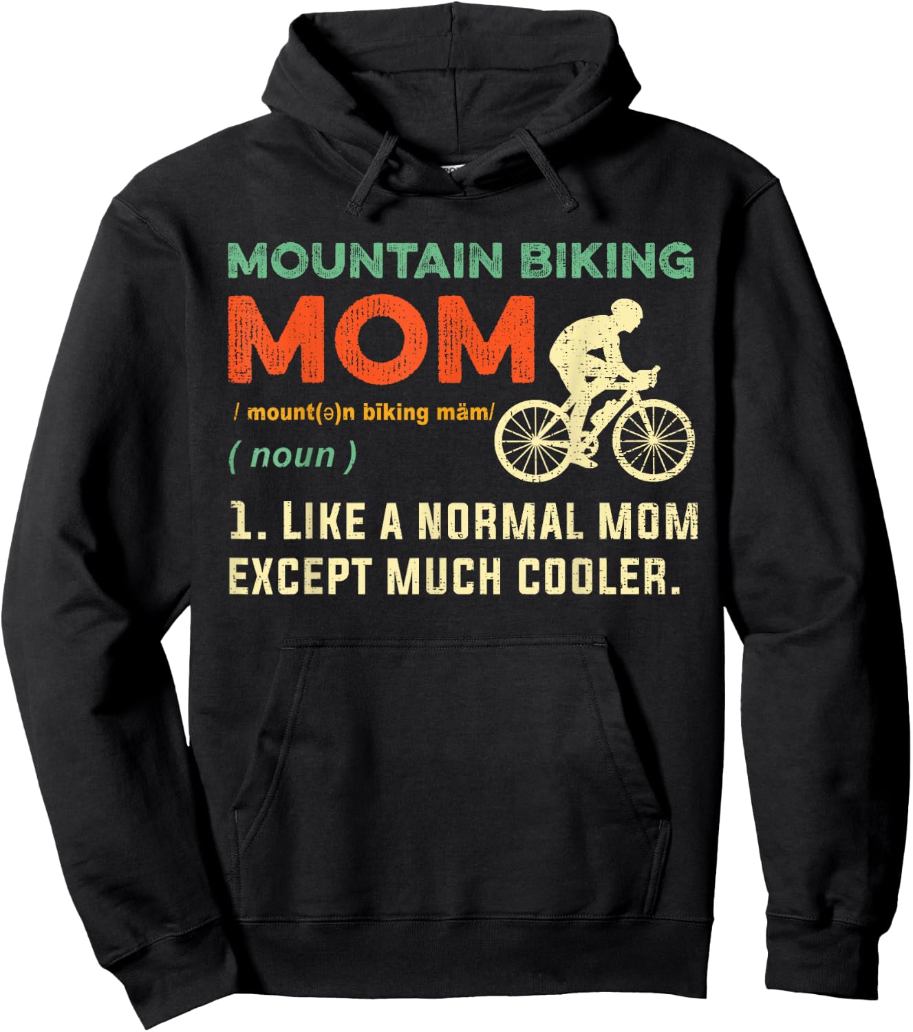 Mountain Biking Mom Gift Cool Mountain Biker Bike Rider Mama Hoodie - Hoodie | Black