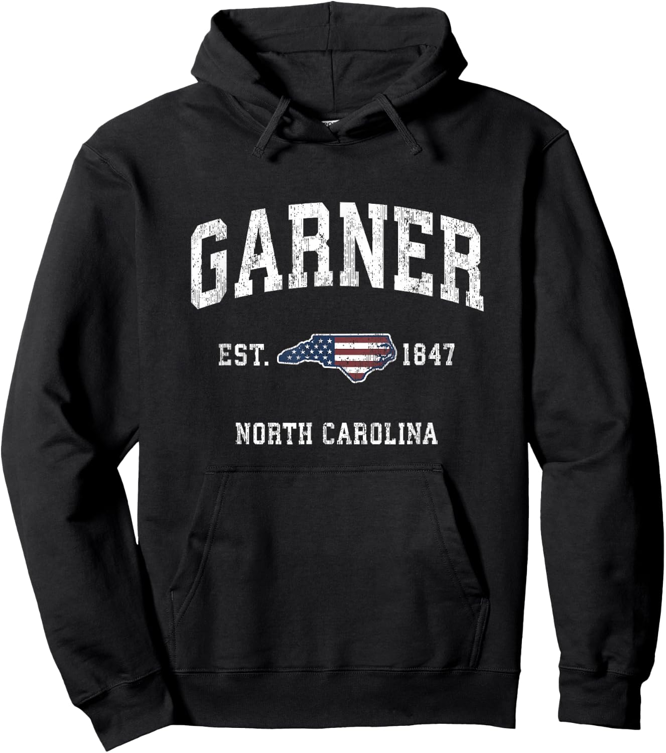 Garner North Carolina NC Vintage American Flag Sports Design Hoodie - Hoodie | Black