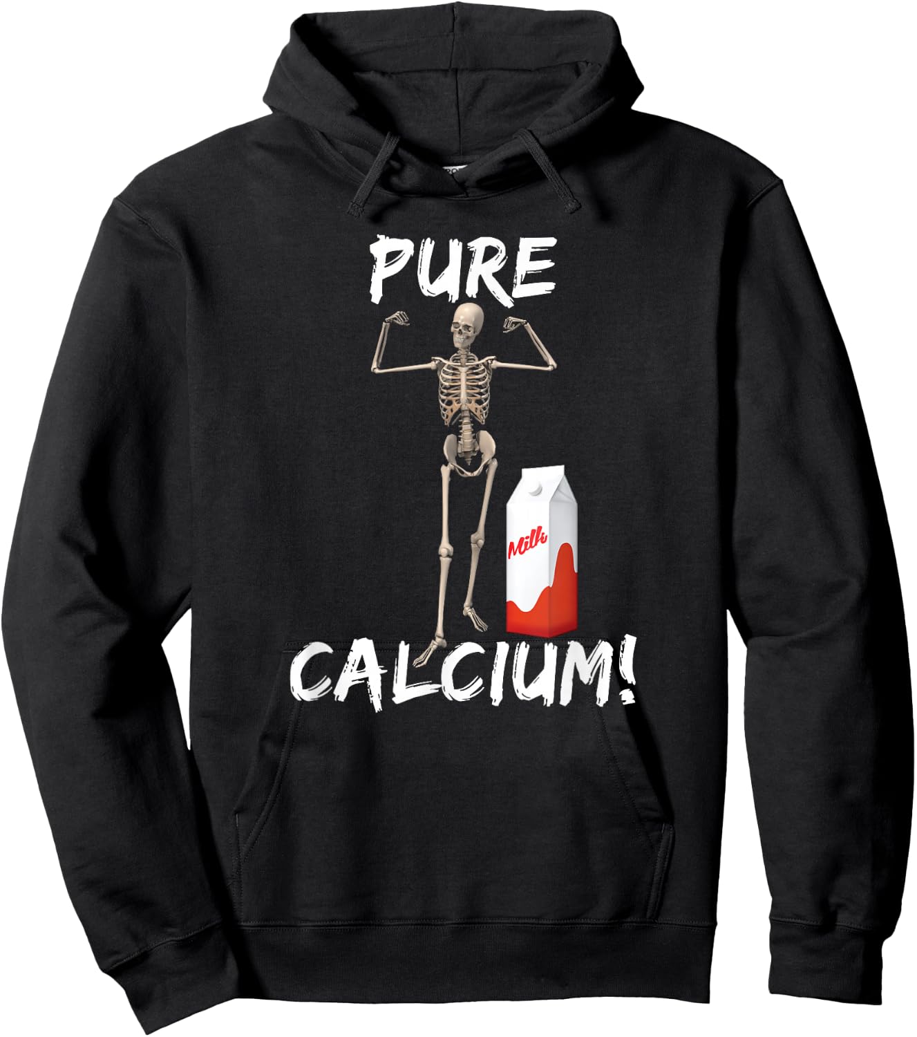 Pure Calcium Skeleton Meme Hoodie - Hoodie | Black