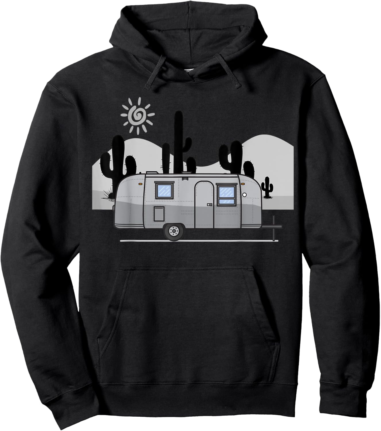 The perfect retro Airstream camping trailer . Hoodie - Hoodie | Black