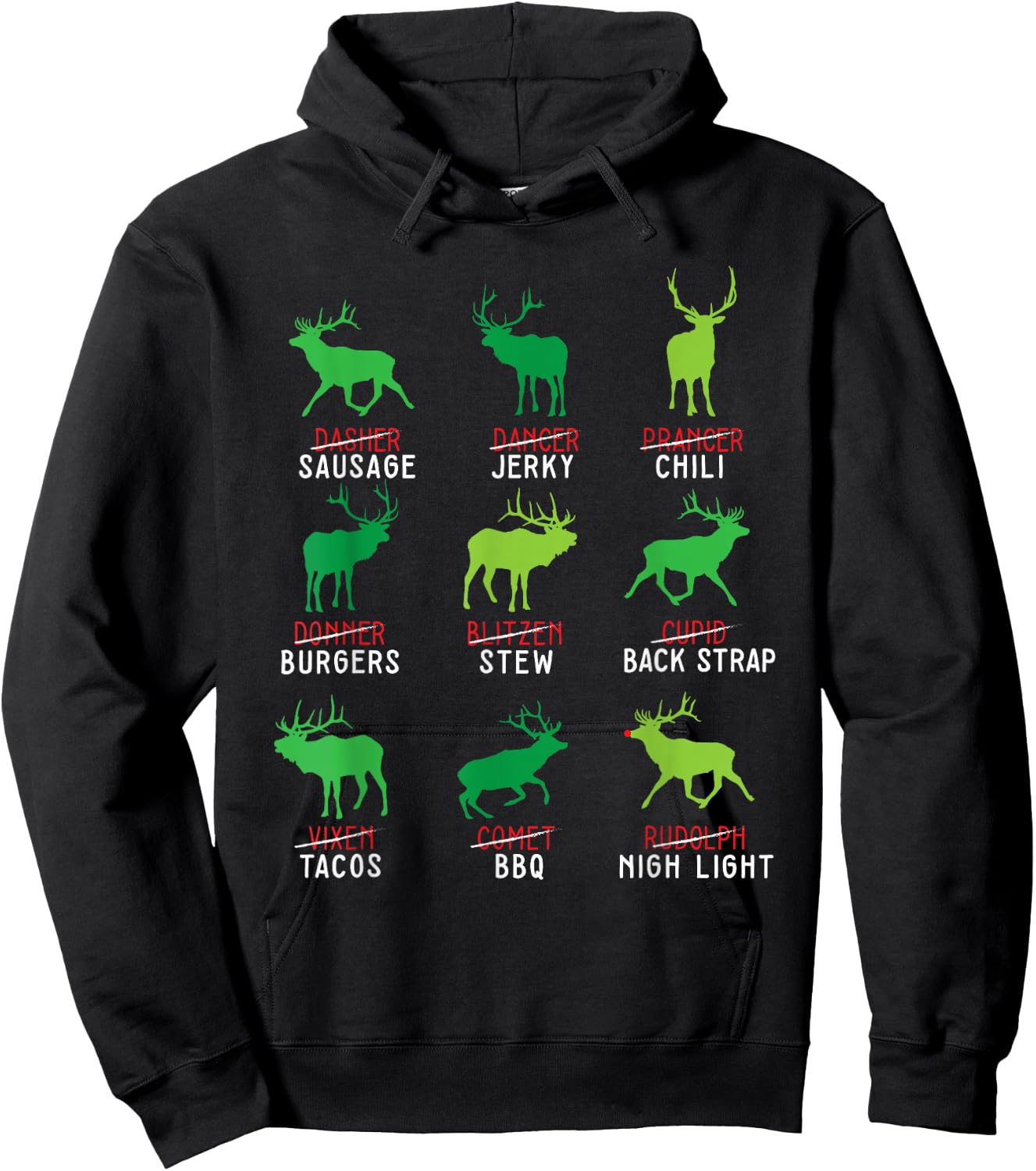 Funny Christmas Deer Bow Hunting Santa Christmas Hoodie - Hoodie | Black