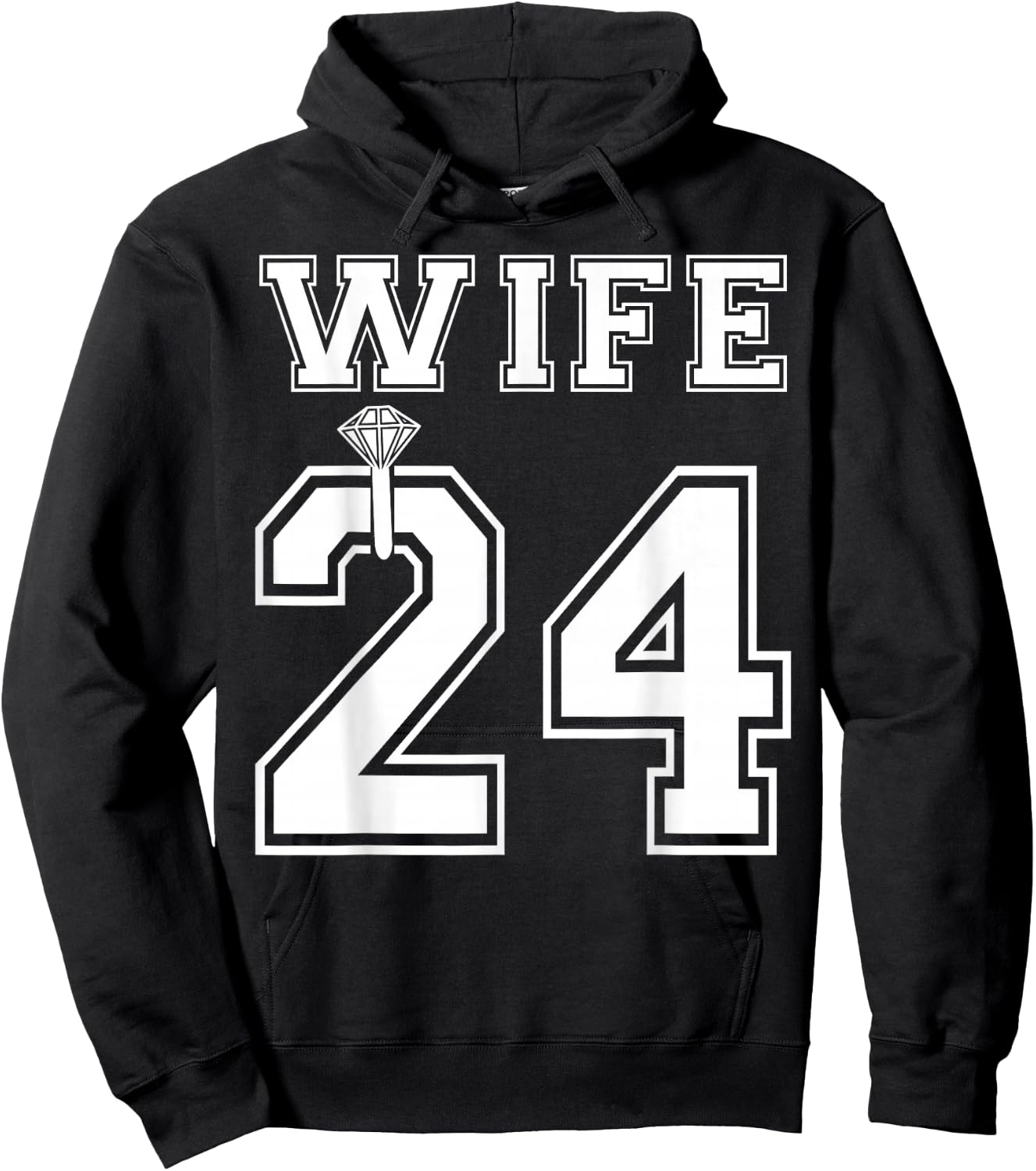 2024 Wife Husband Matching Engagement Party Honeymoon Hoodie - Hoodie | Black