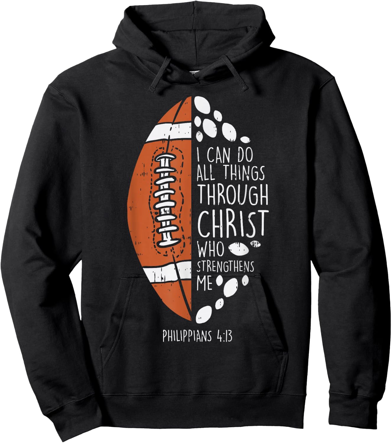 American Football i can do things Bible God Jesus Christian Hoodie - Hoodie | Black