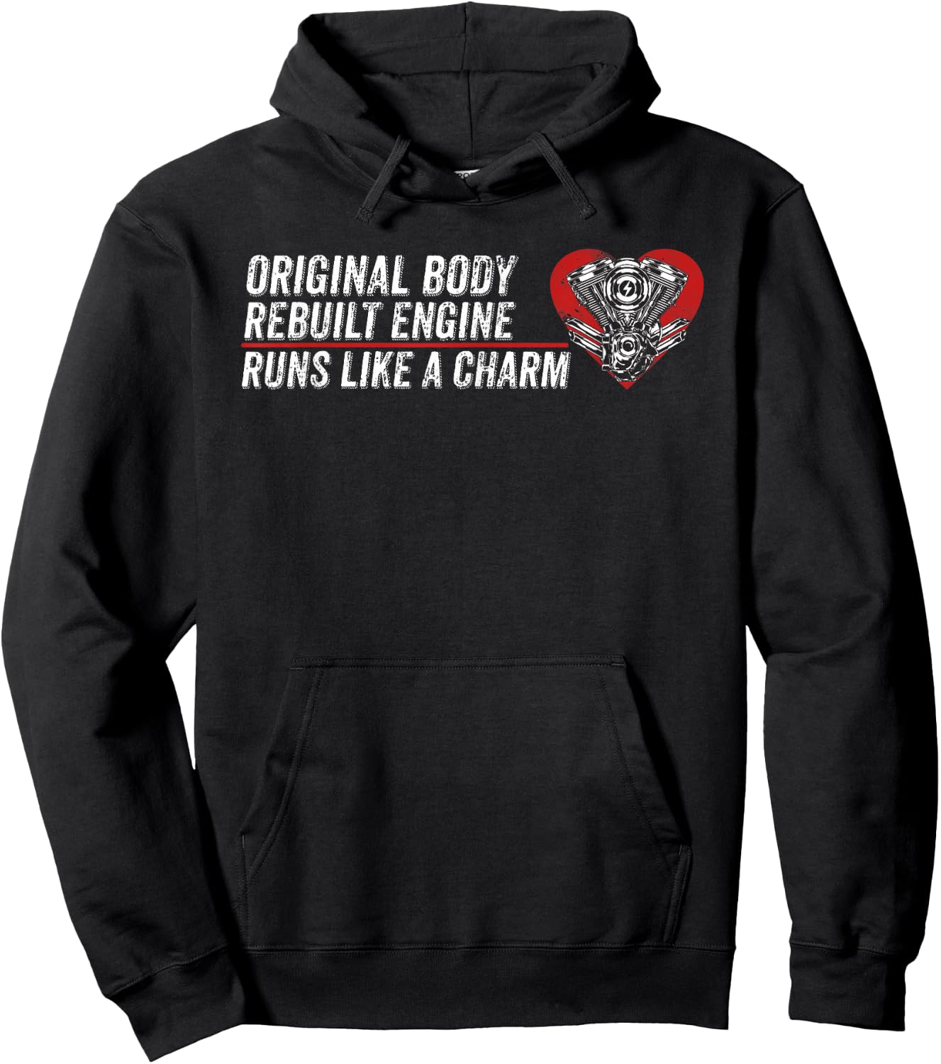 Original Body Rebuilt Engine Runs Like A Charm CABG Survivor Hoodie - Hoodie | Black
