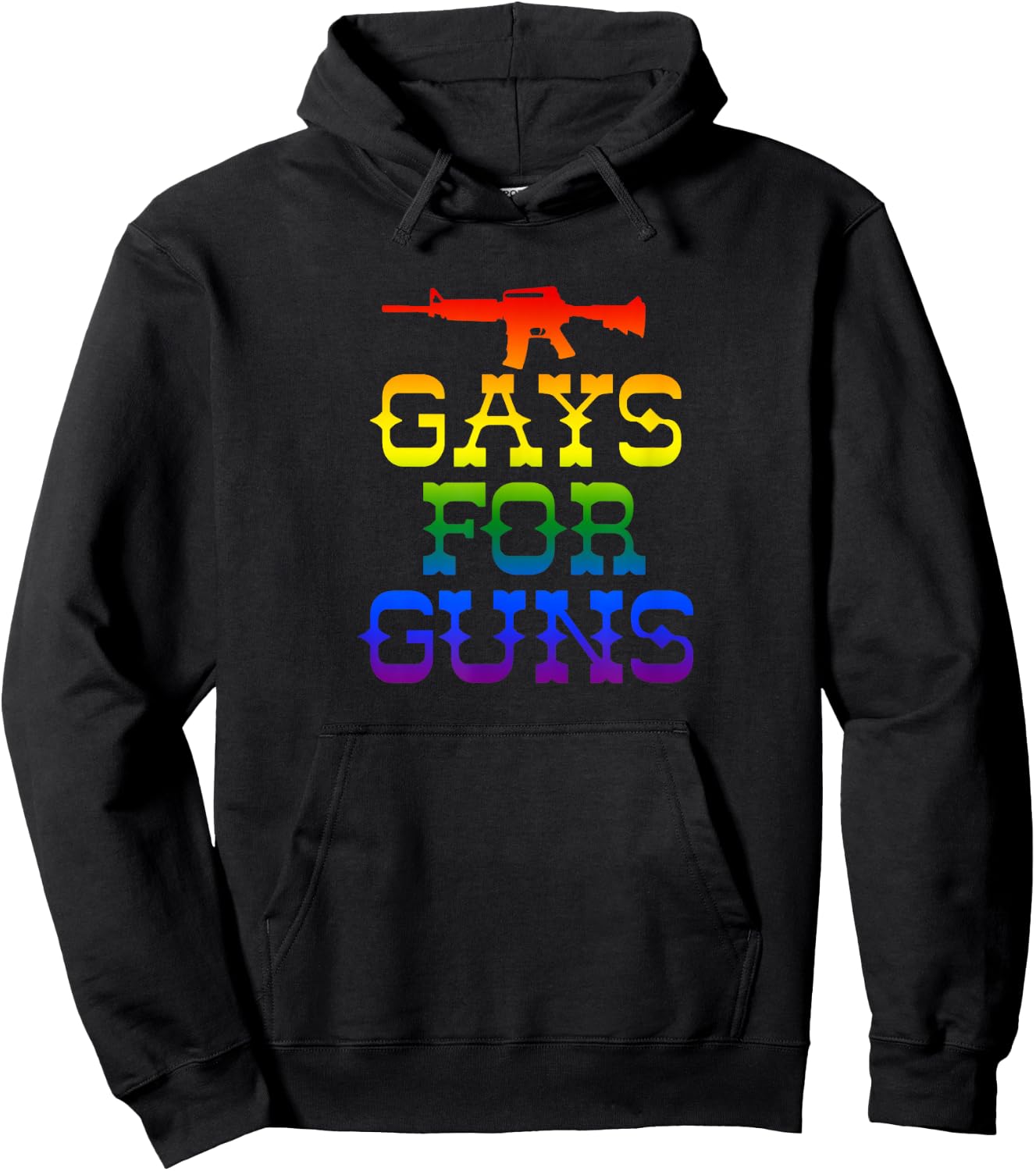 Gays for Guns Rainbow Gay Pride Gun Rights 2nd Amendment Hoodie - Hoodie | Black