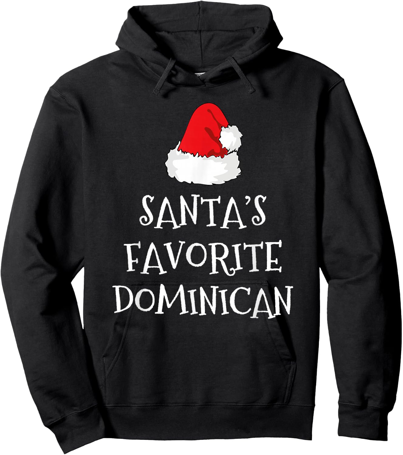 Santa's Favorite Dominican Christmas Hat Funny Xmas Hoodie - Hoodie | Black