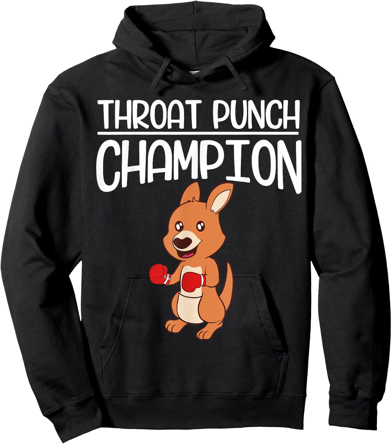 Kangaroo Throat Punch Champion Ring Hoodie - Hoodie | Black