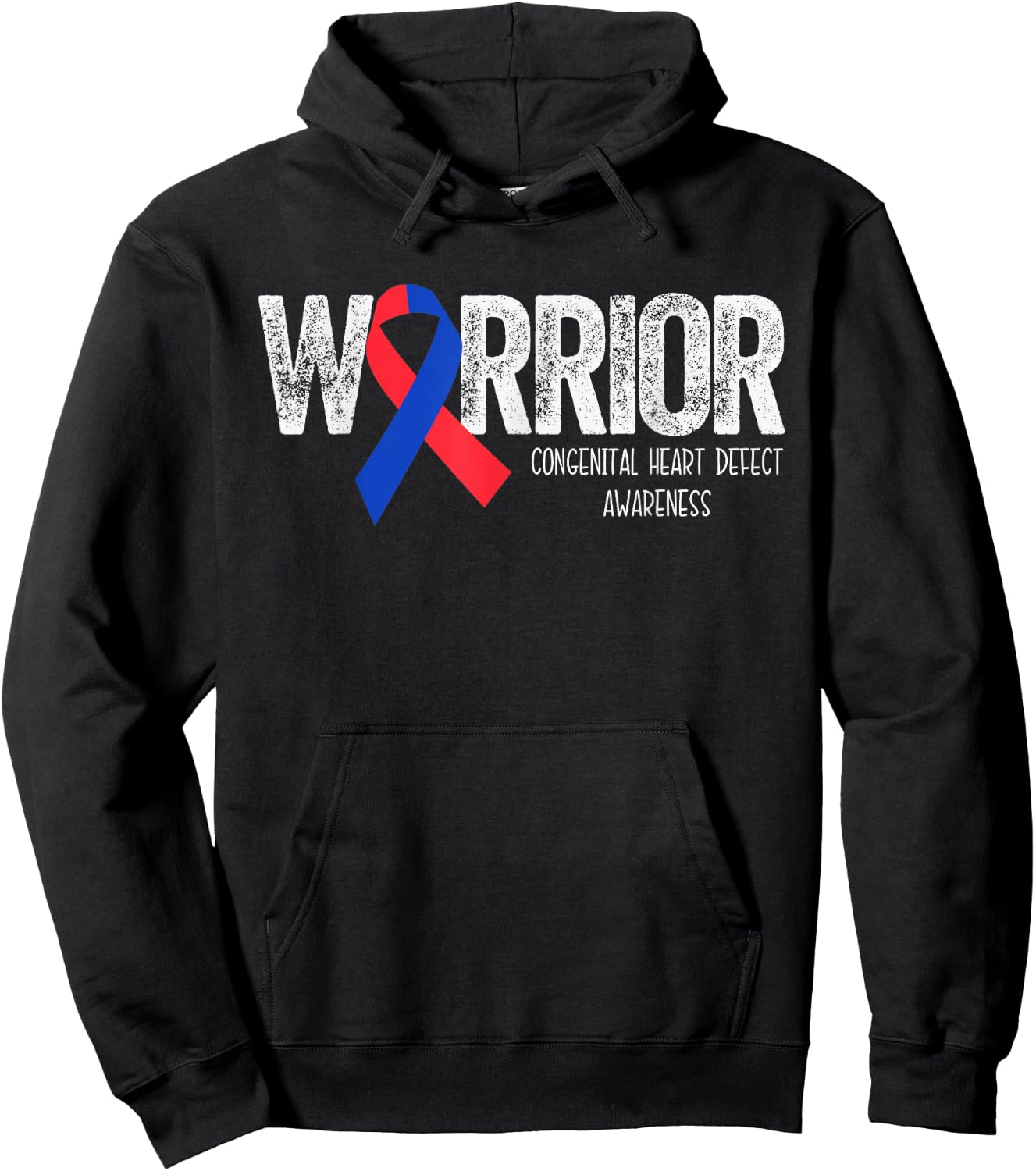 Warrior CHD Congenital Heart Defect Awareness Month Surgery Hoodie - Hoodie | Black