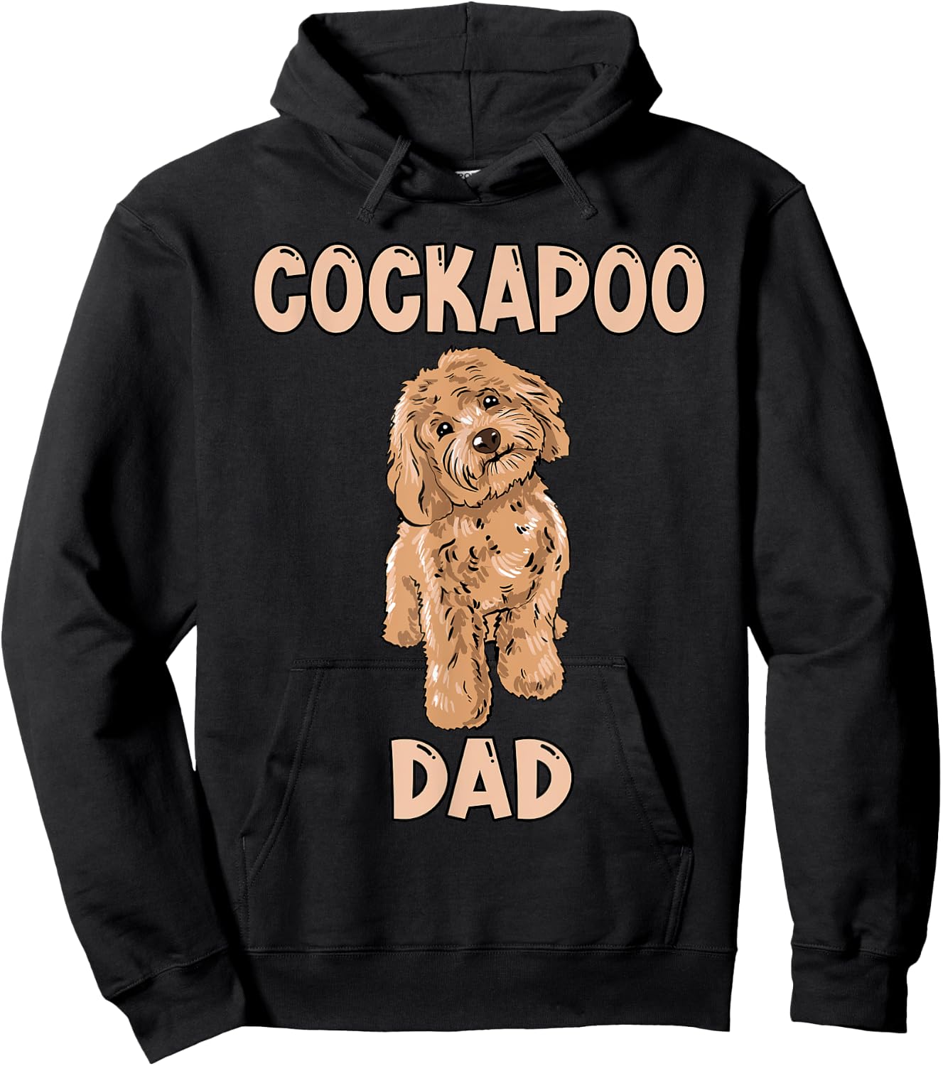 Cute Cockapoo Dog Illustration Cockapoo Dad Owner Love Hoodie - Hoodie | Black