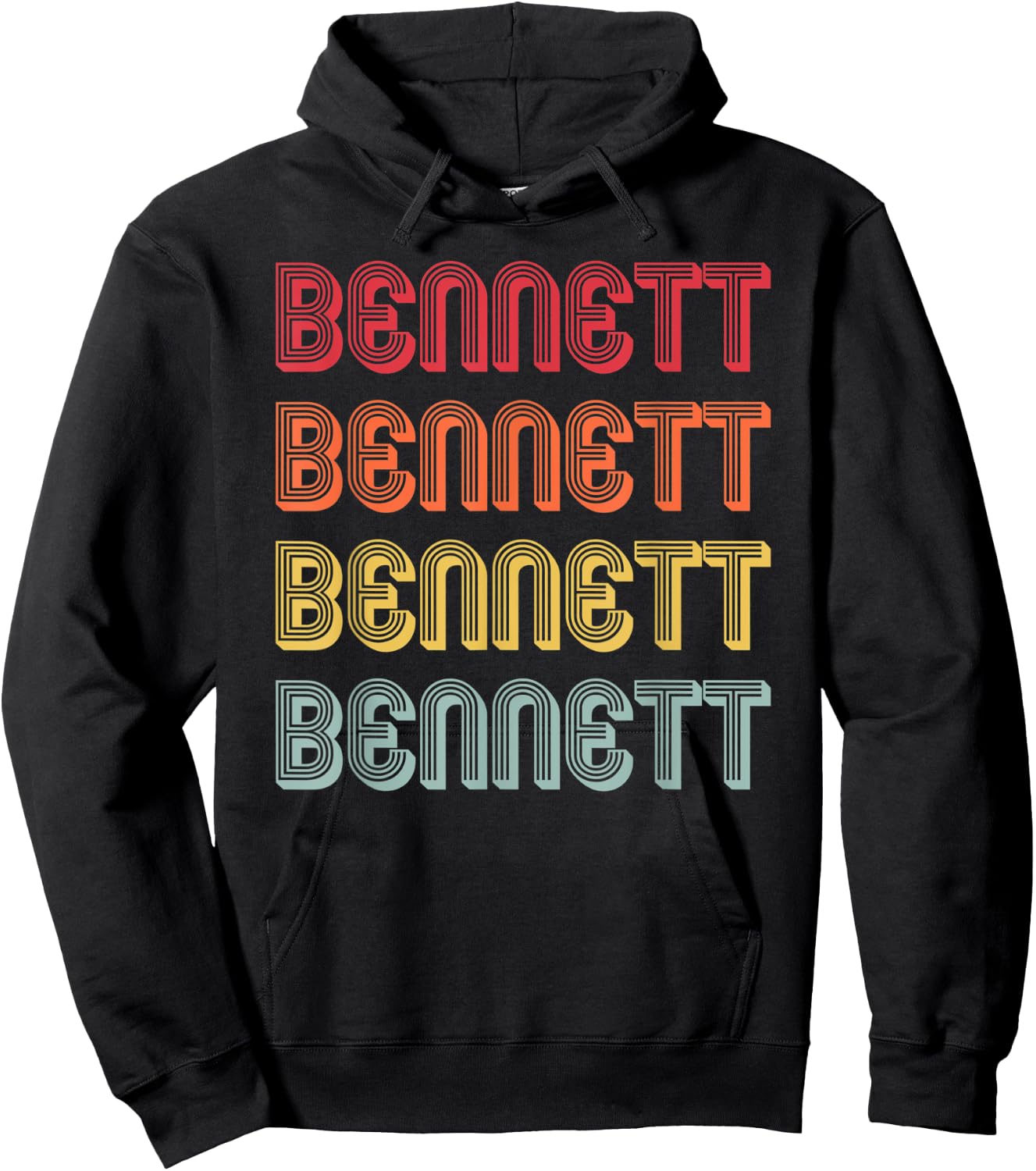 BENNETT Gift Surname Funny Retro Vintage Birthday Reunion Hoodie - Hoodie | Black