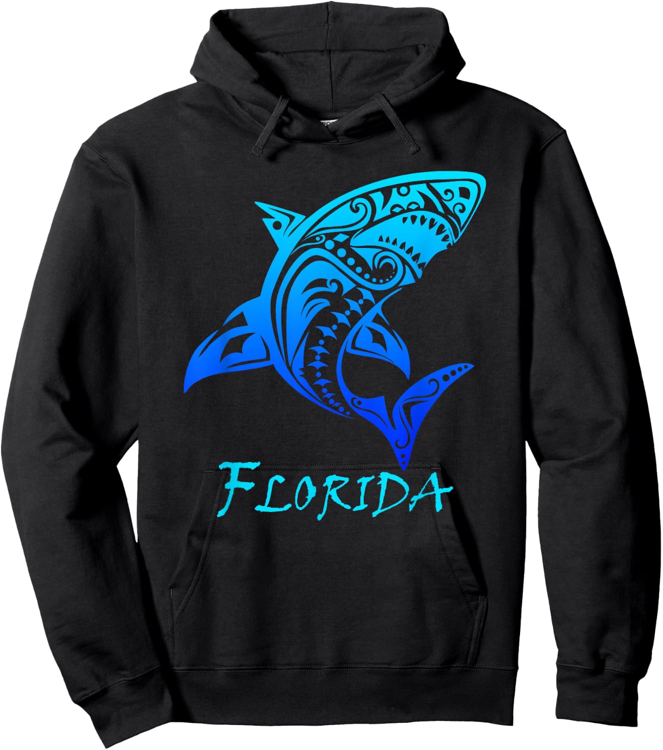 Florida Vacation Vintage Retro Shark Hoodie - Hoodie | Black