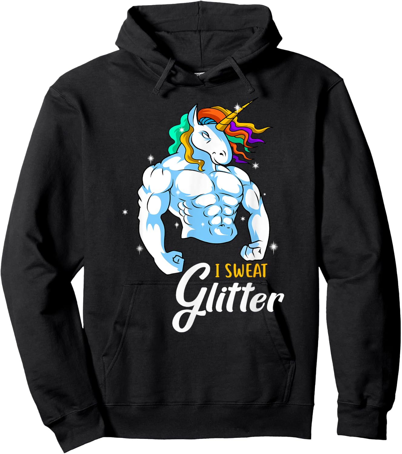 Weightlifing Barbell - Funny Workout Weightlifting Unicorn Hoodie - Hoodie | Black