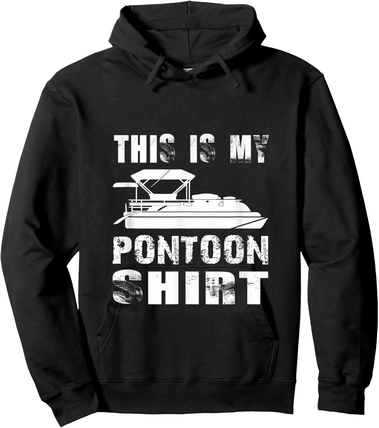This Is My Pontoon Shirt - Pontoon Boat Lake Boating Gift Hoodie - Hoodie | Black