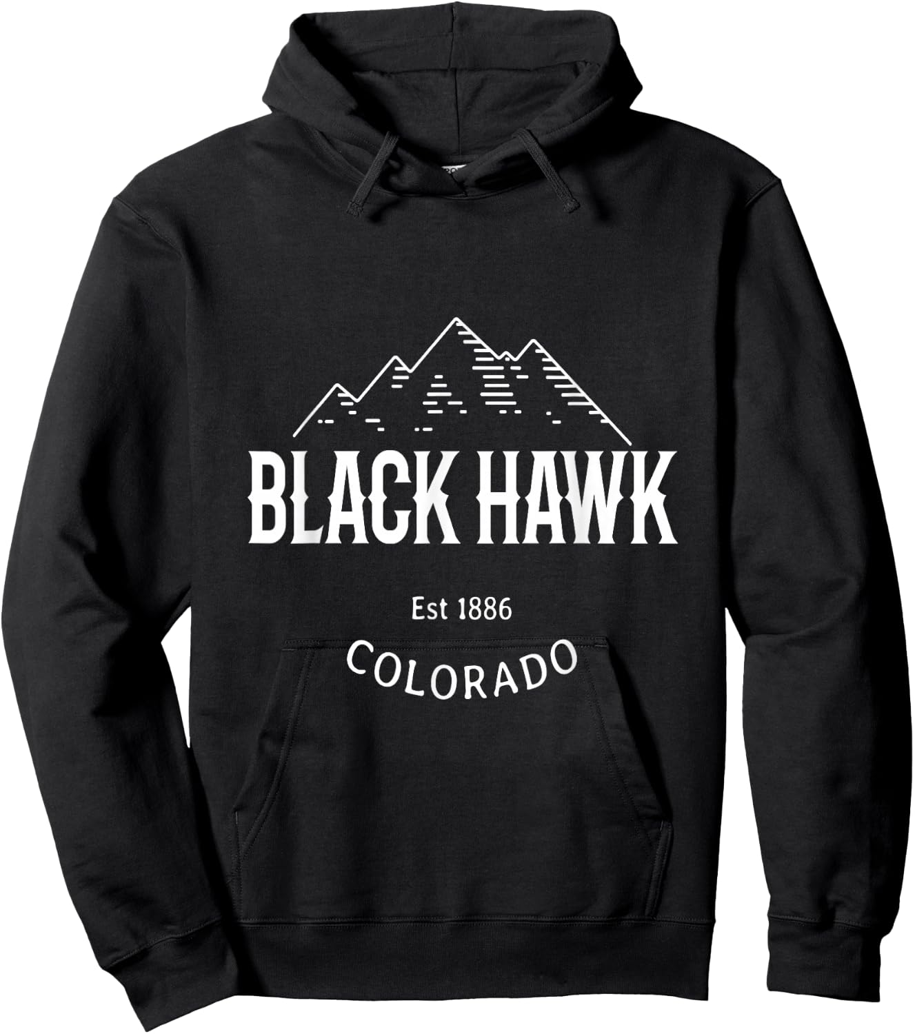 Retro Cool Black Hawk Colorado Rocky Mountains Novelty Art Hoodie - Hoodie | Black