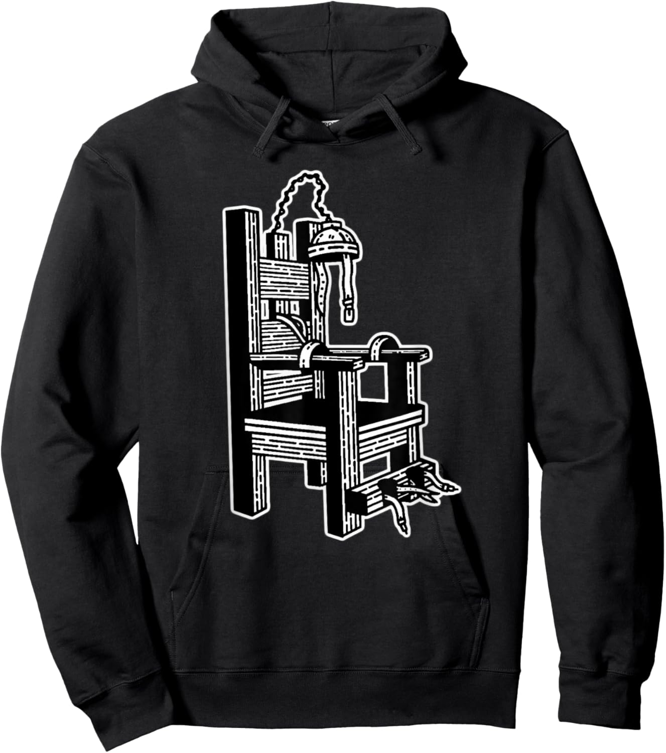 Electric Chair Blackwork Minimal Hoodie - Hoodie | Black