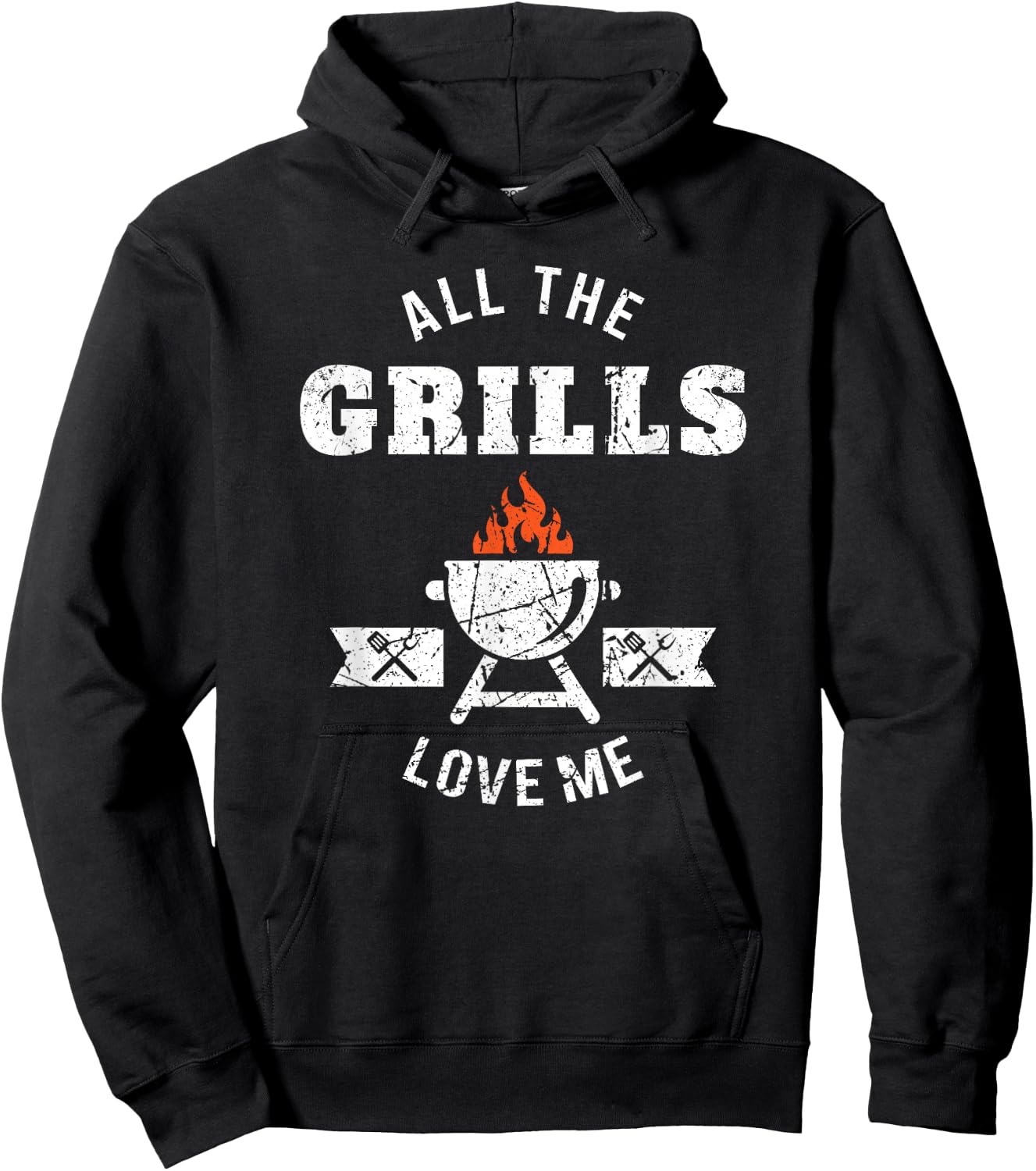 All the Grills Love Me Funny BBQ Barbecue Grilling Joke Hoodie - Hoodie | Black