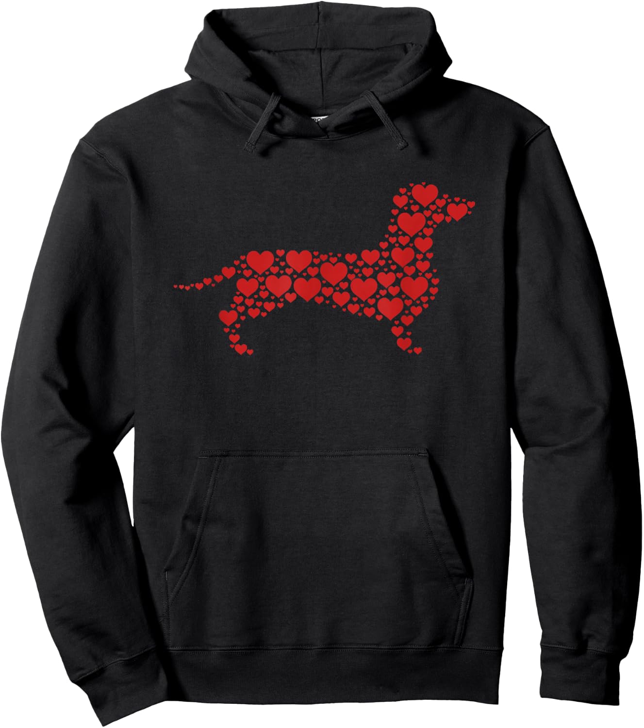 Heart Dog Lover Gifts Dachshund Puppy Valentines Day Hoodie - Hoodie | Black