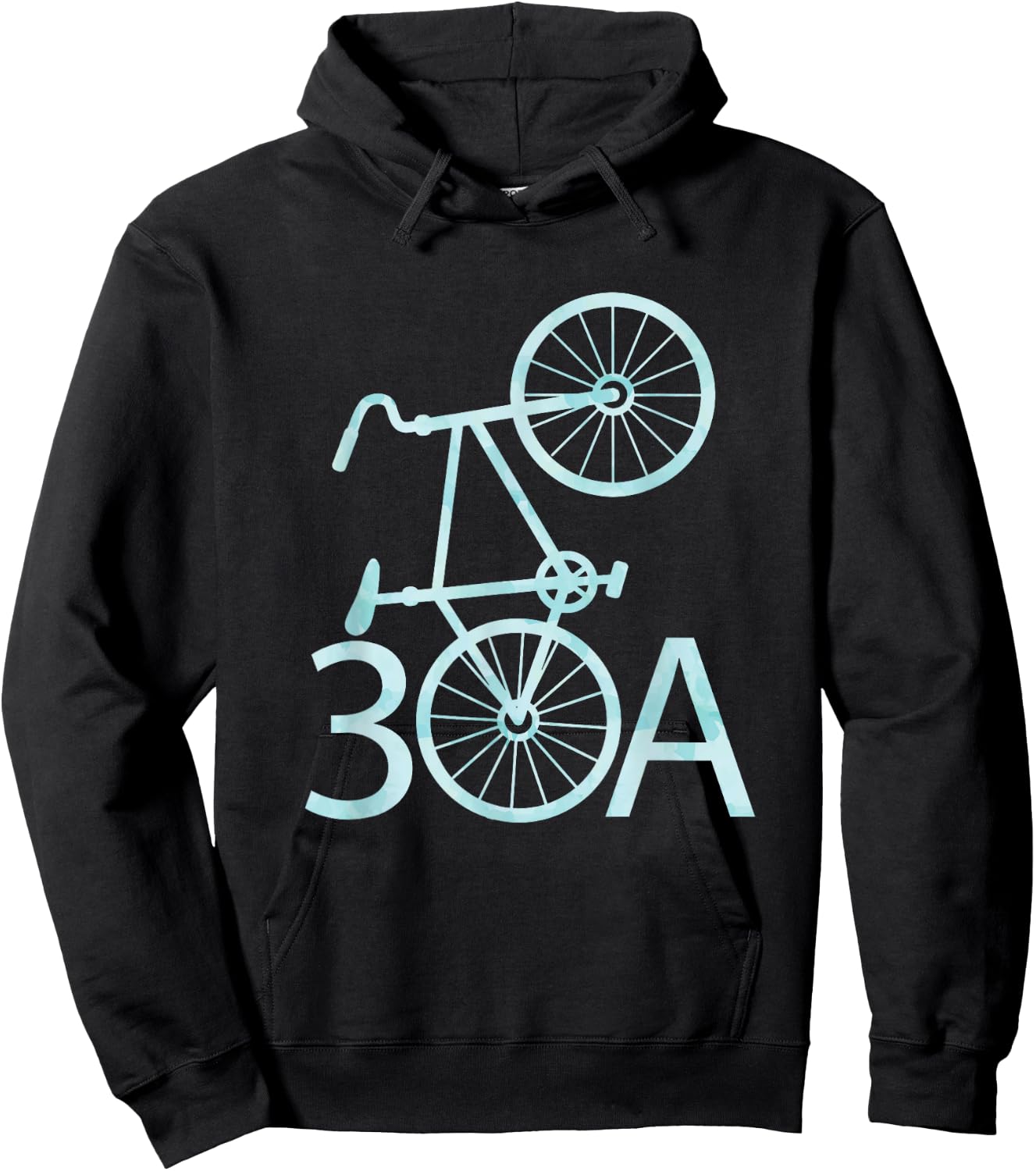 Watercolor 30A Bike | Seaside, Florida Hoodie - Hoodie | Black