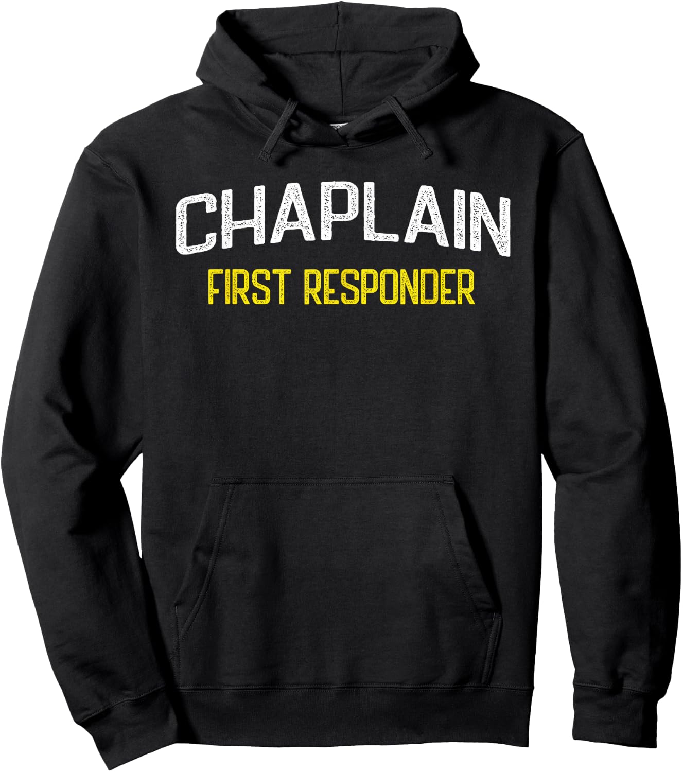 Chaplain at Work First Responder EMS Fire White Yellow Hoodie - Hoodie | Black