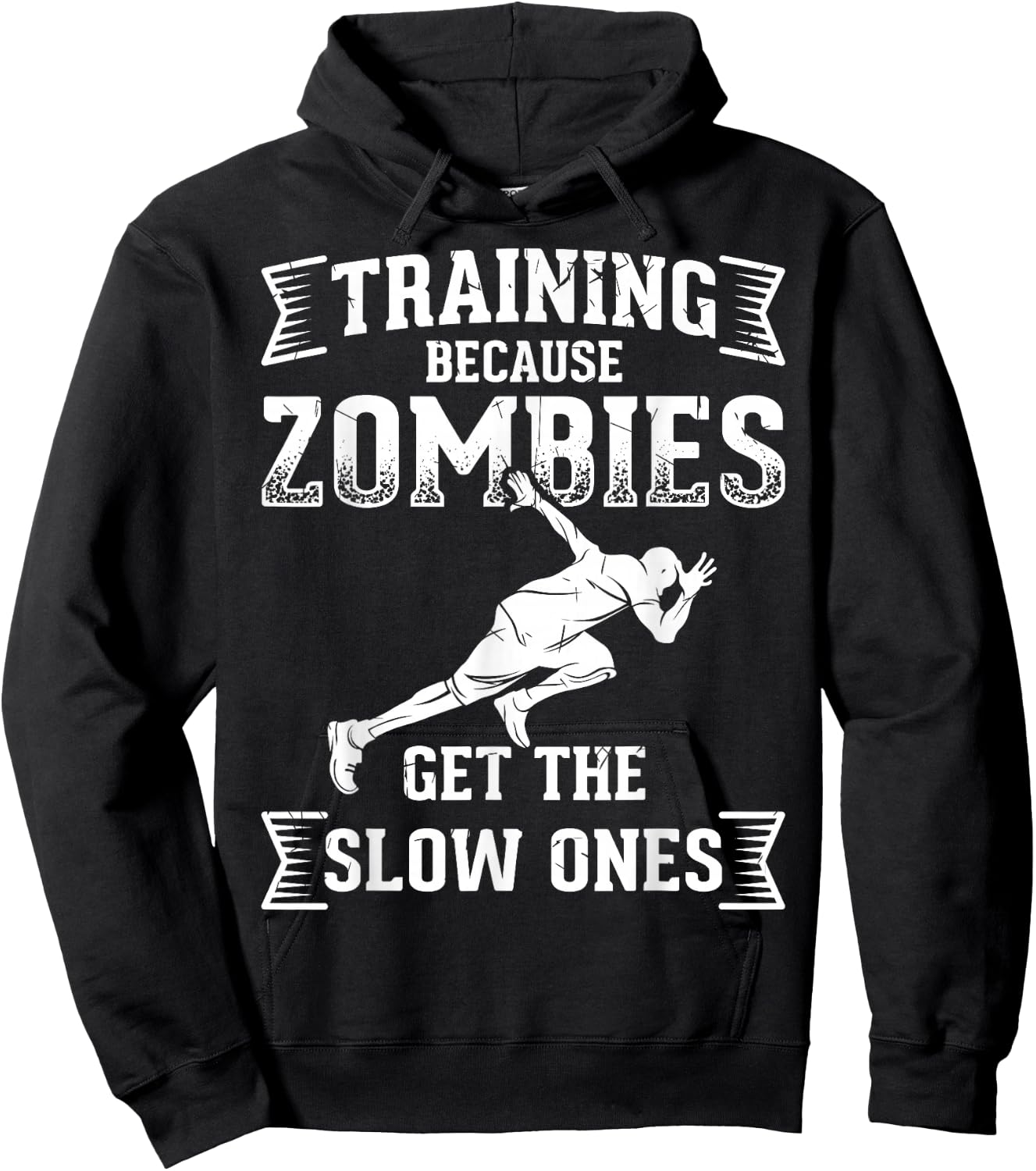 Funny Runners Design Training Zombies Get the Slow Ones Hoodie - Hoodie | Black