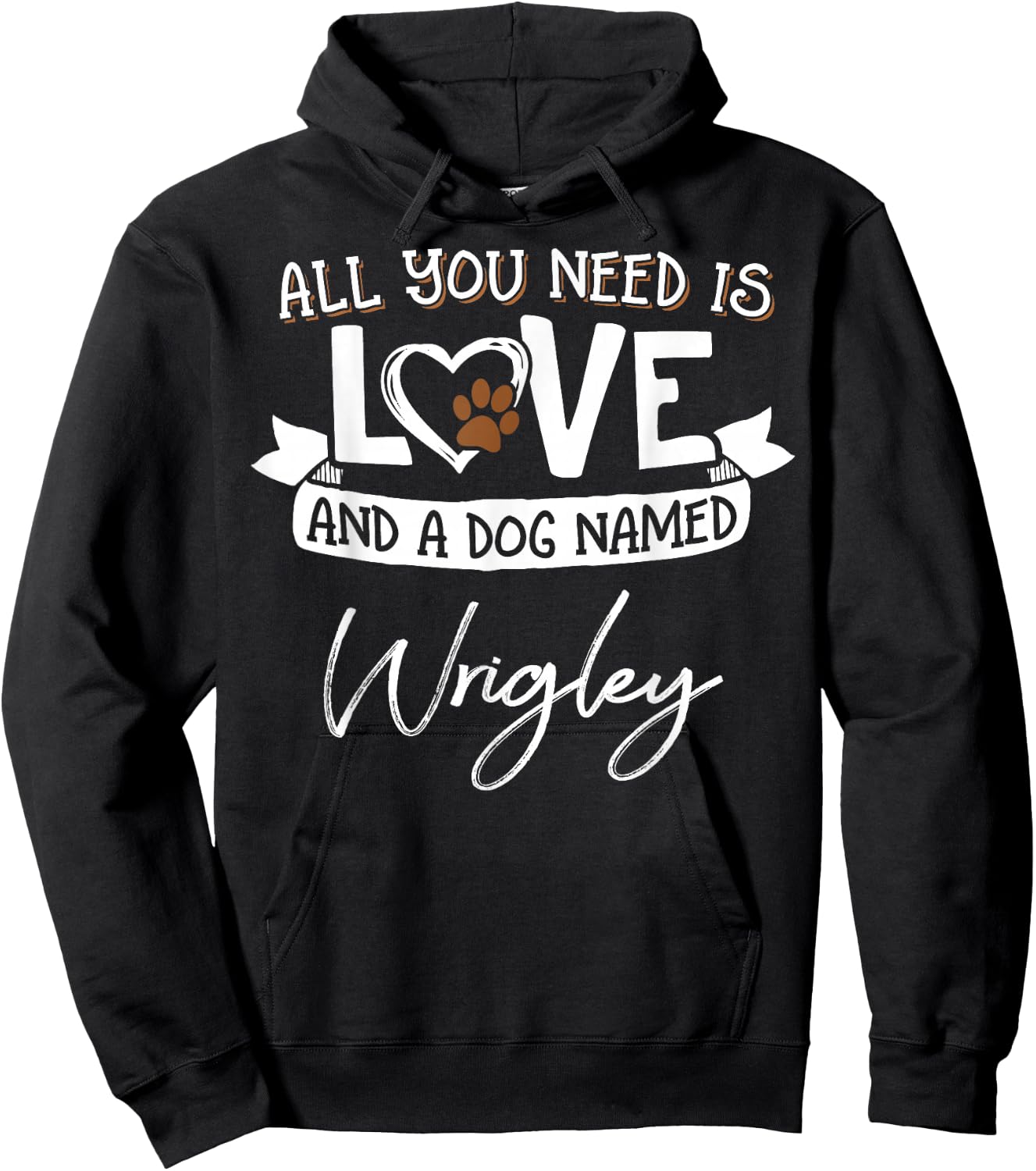 Cute Dog Named Wrigley Design and Men Hoodie - Hoodie | Black