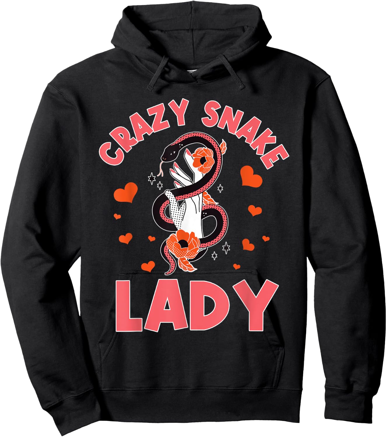 Crazy Snake Lady Snakes Reptile Girl Herpetologist Hoodie - Hoodie | Black