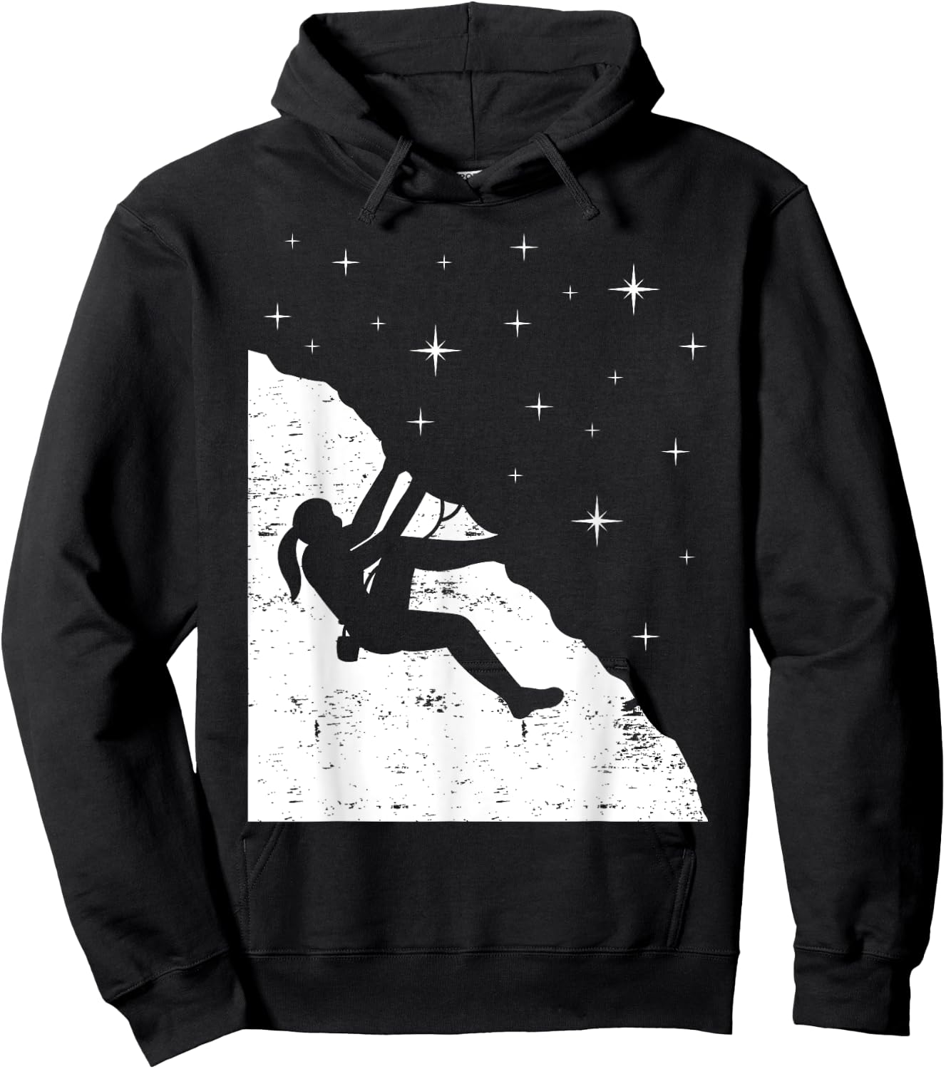 Rock Climbing Mountain Climber Bouldering I Girl Sky Stars Hoodie - Hoodie | Black