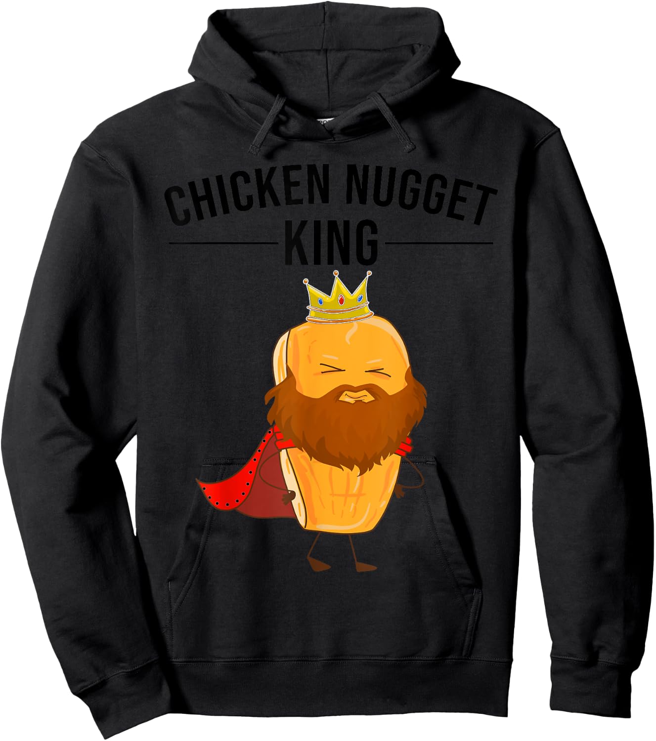 Funny Chicken Nugget Gift Kids Cool Chicken Nugget King Hoodie - Hoodie | Black