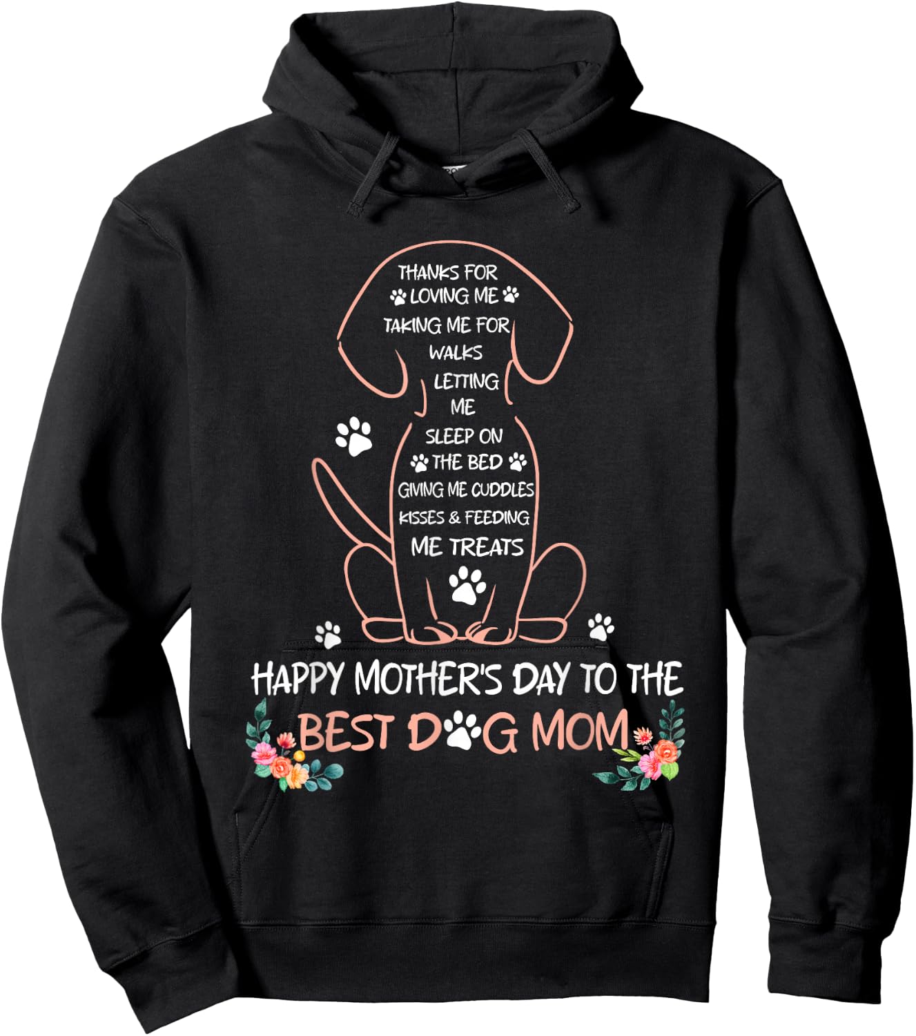 Happy Mother's Day to The Best Dog Mom Dog Lover Hoodie - Hoodie | Black