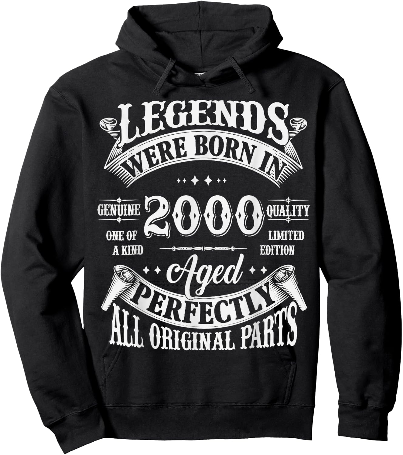 25th Birthday 25 Years Old Vintage Legends Born In 2000 Hoodie - Hoodie | Black