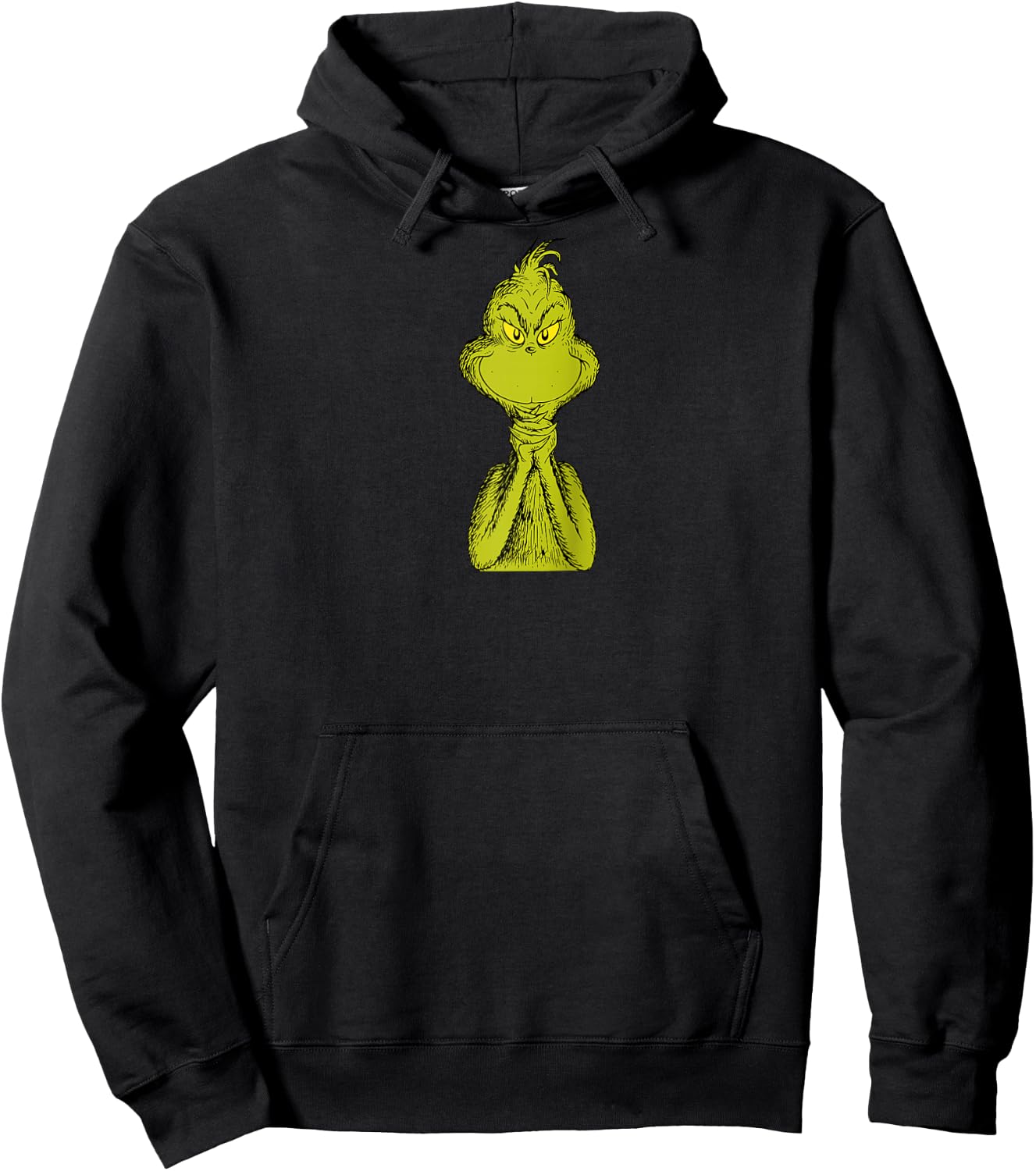 Dr. Seuss Classic Sly Grinch Raglan Baseball Hoodie - Hoodie | Black