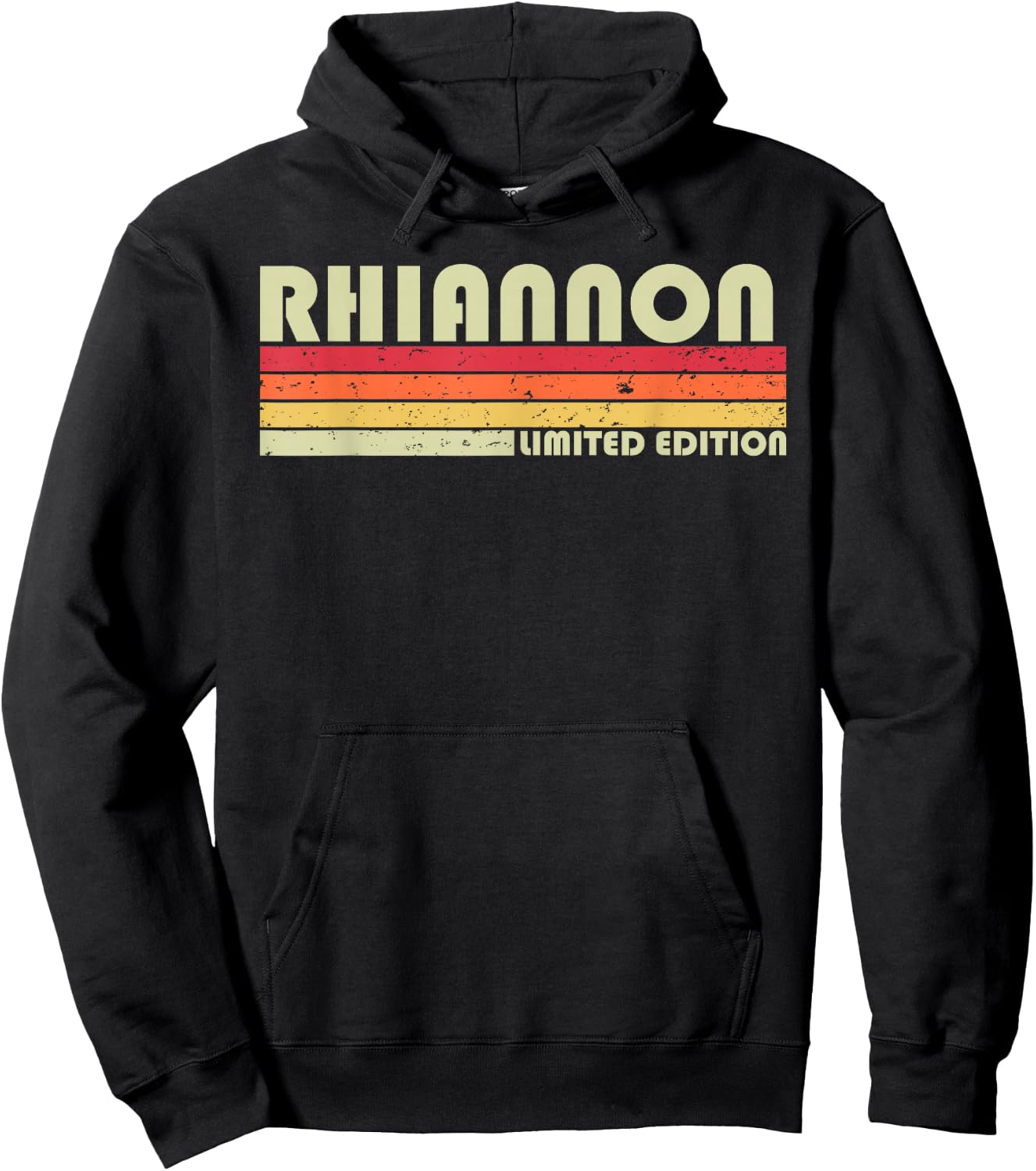 RHIANNON Name Personalized Retro Vintage 80s 90s Birthday Hoodie - Hoodie | Black