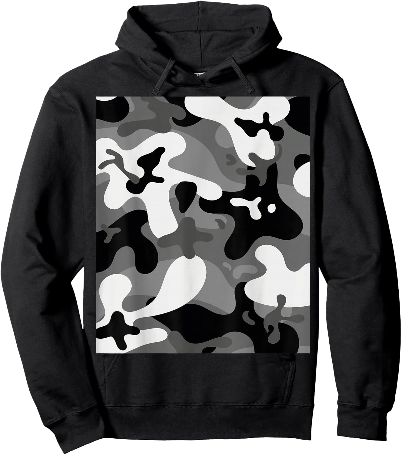 Grey Black White Camouflage Army Military Soldier Camouflage Hoodie - Hoodie | Black