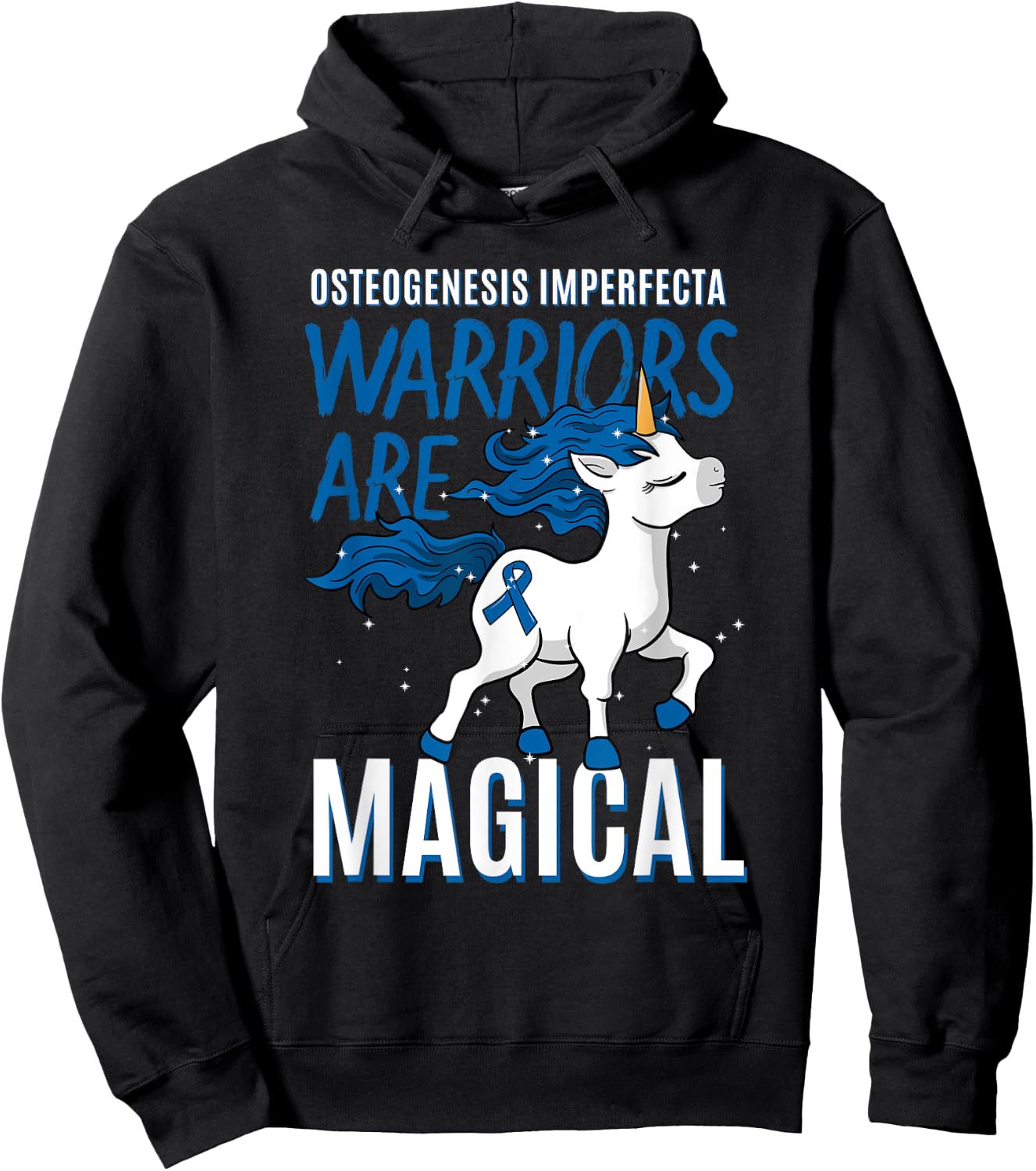 Osteogenesis Imperfecta Brittle Bone Disease Unicorn Gift Hoodie - Hoodie | Black