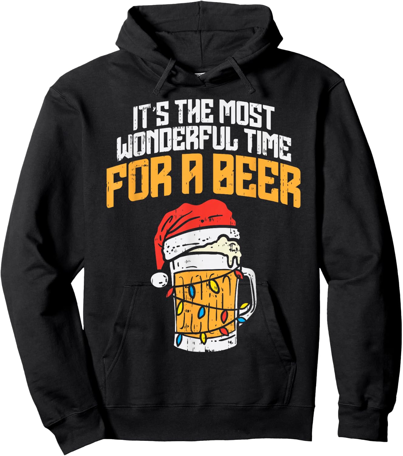 Its The Most Wonderful Time For A Beer Christmas Lover PJ Hoodie - Hoodie | Black