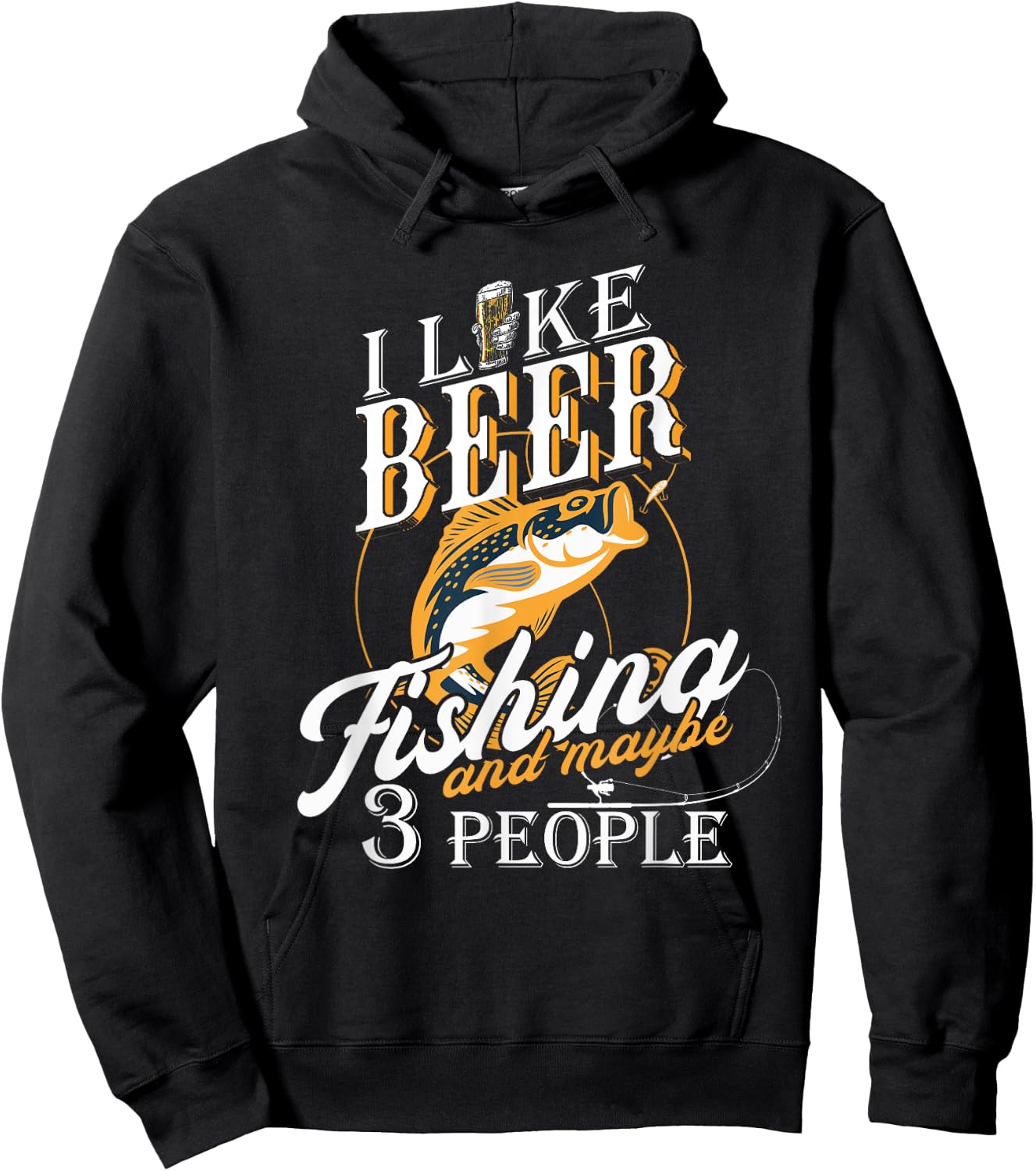Funny Fishing - Beer Lover - I Like Beer Fishing Hoodie - Hoodie | Black