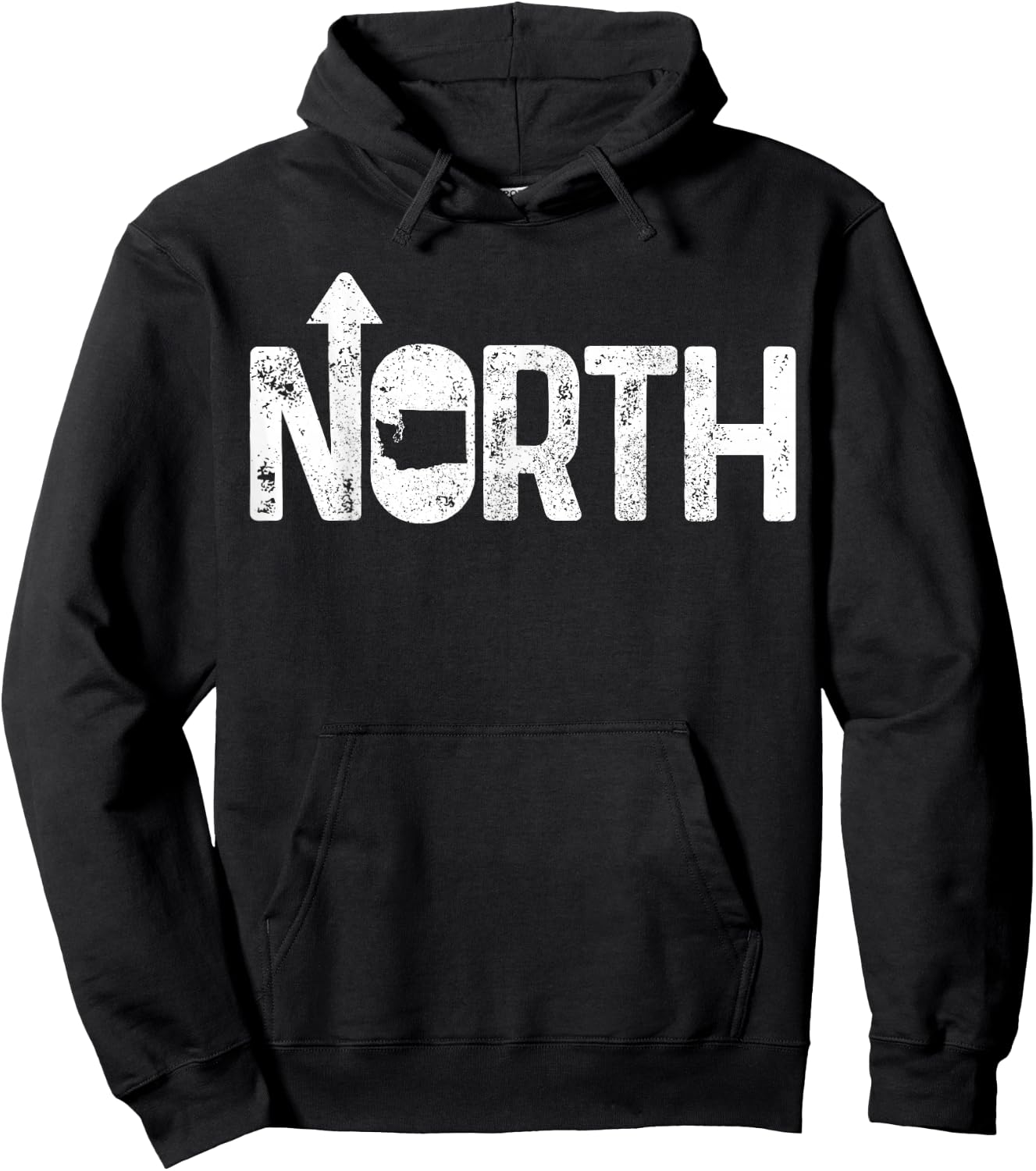 Washington Up North PNW Pacific Northwest State Map Gift Hoodie - Hoodie | Black